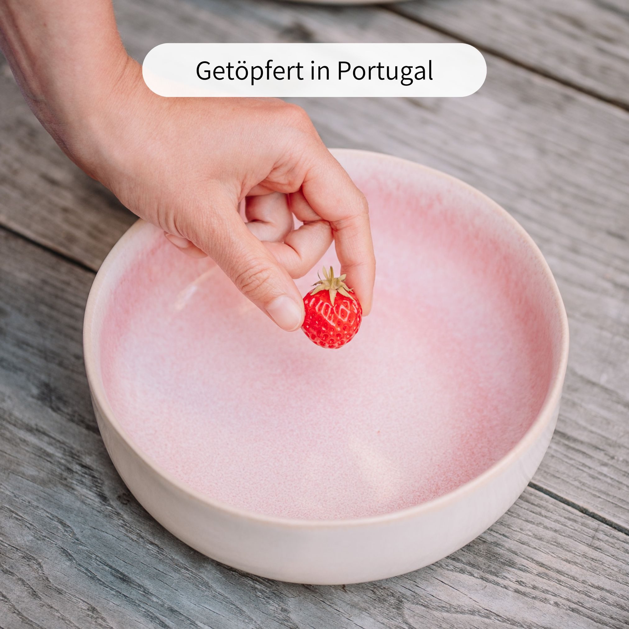 Econovo Geschirr-Set Handgefertigt (12-tlg), Steingut, Keramikgeschirr Made in Portugal