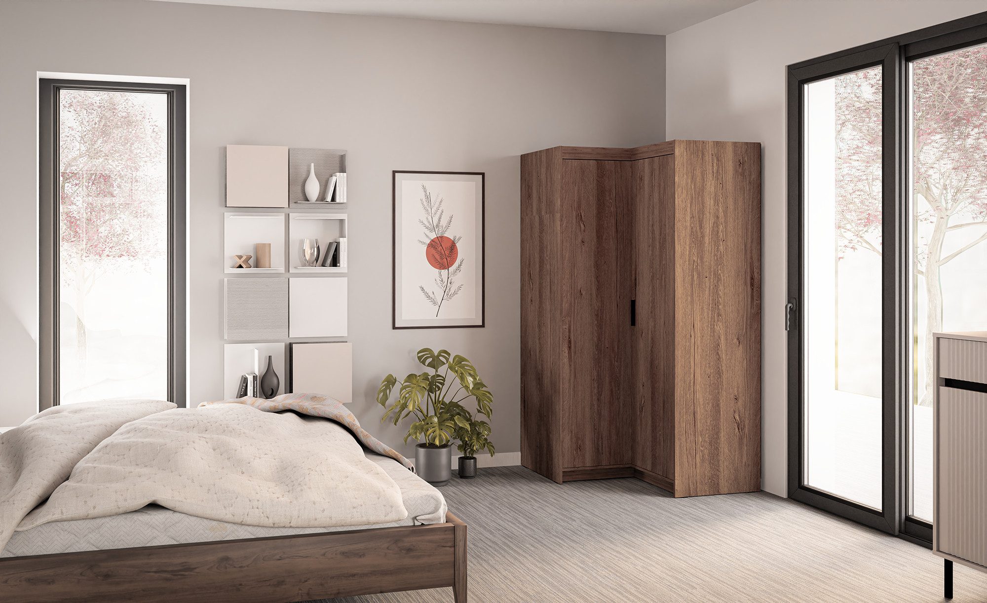 Beautysofa Eckschrank ELENA 2D 2-Türig mit günstig online kaufen