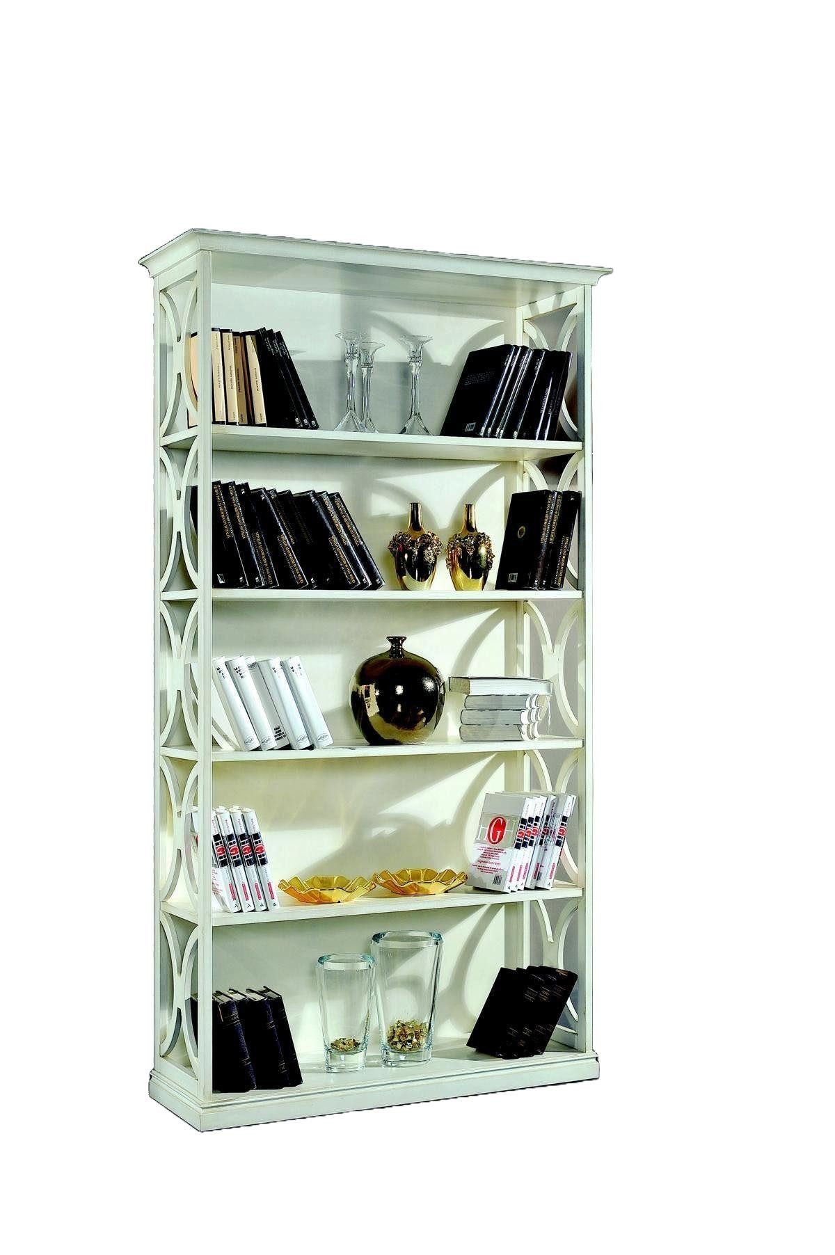 JVmoebel Bücherturm Design Luxus Bücher Regale Weiß Klassischen Stil Schrank Holz, Made in Europa