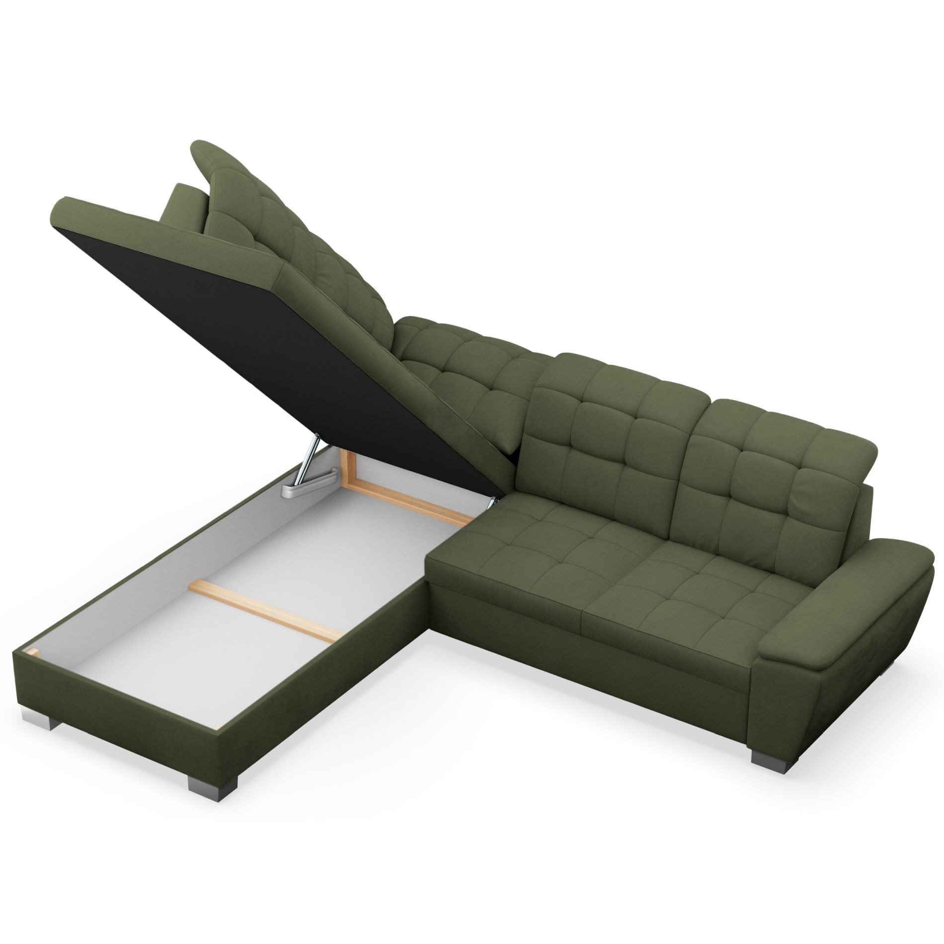 Selsey Ecksofa JAMAAL, Ecksofa mit Schlaffunktion, Bettkasten & Verita-Stoff, L-Form