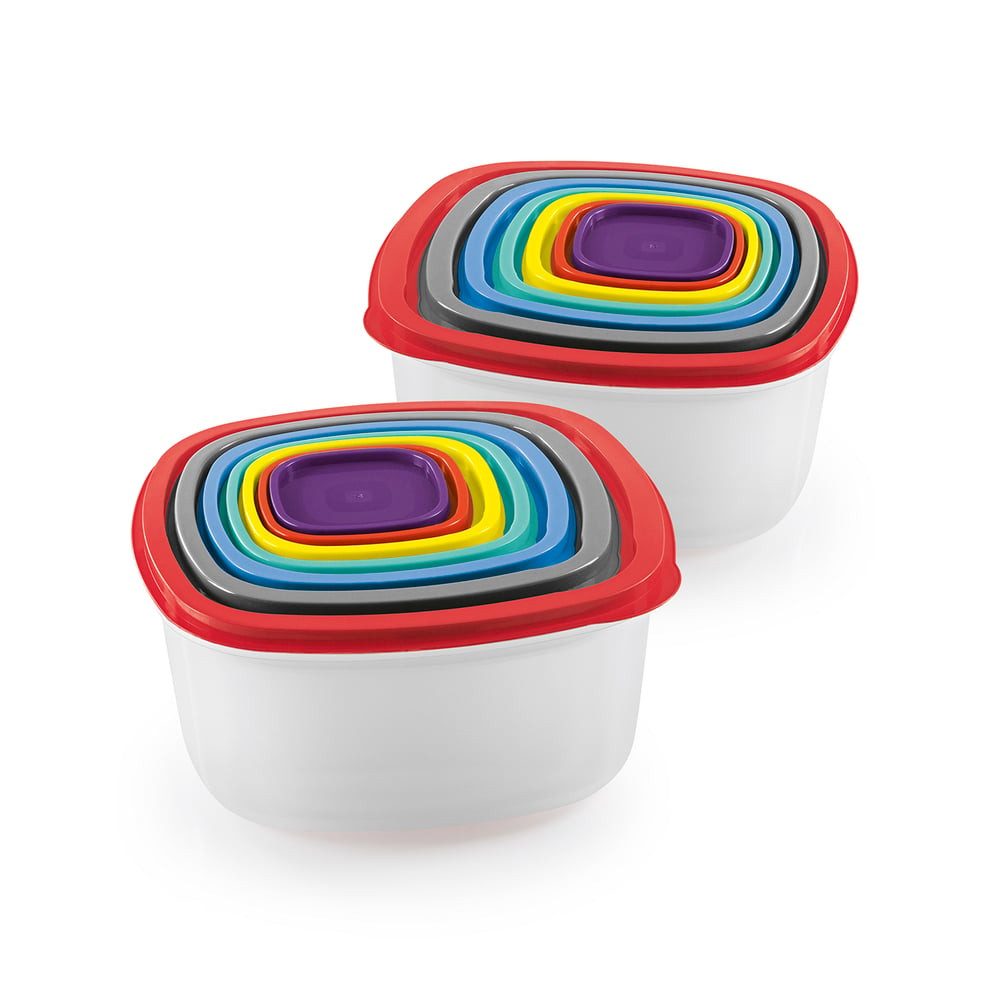 GOURMETmaxx Frischhaltedose Vorratsdose Lunchbox auslaufsicher, Polypropylen (PP), 28-tlg. mehrfarbig inkl. Deckel, Spülmaschinen,- und Mikrowellefest