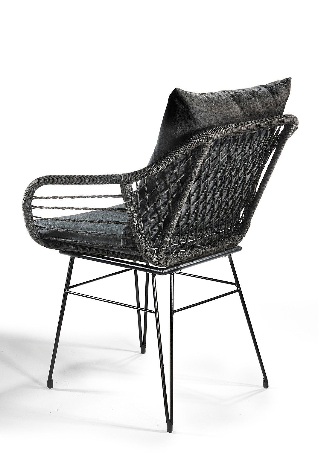 Kobolo 4-Fußstuhl Gartenstuhl RETRO BLACK schwarz - Metallgestell (aus Taslan, 1 St)