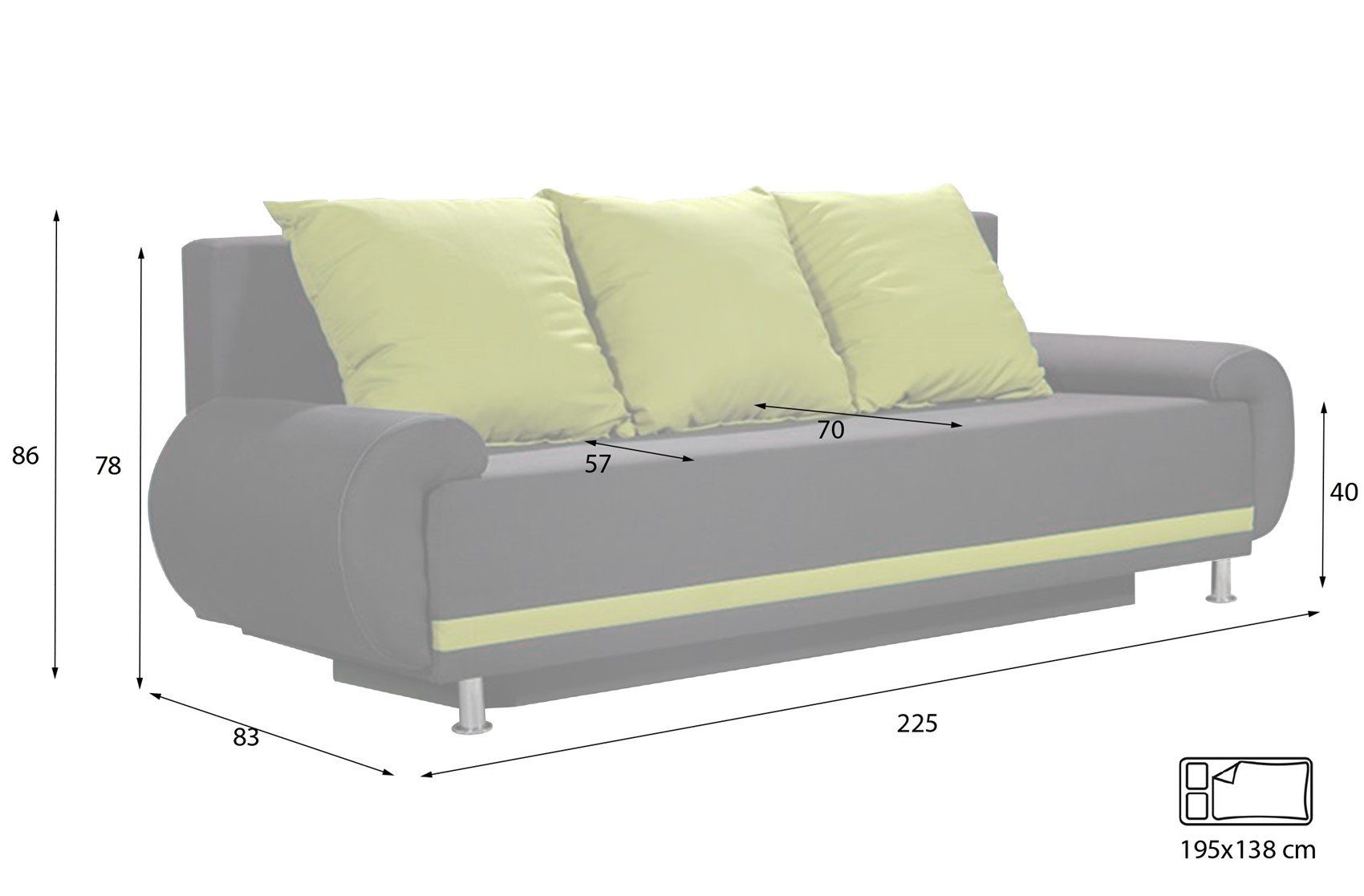 Fun Möbel Schlafsofa Sofa Designersofa MIKA günstig online kaufen
