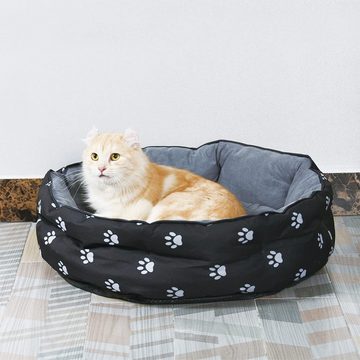 Feel2Home Tierbett Katzenbett Hundebett Hundesofa Ø60cm Schwarz Hundekissen Wendekissen, Lässt sich wenden für ein anderes Aussehen