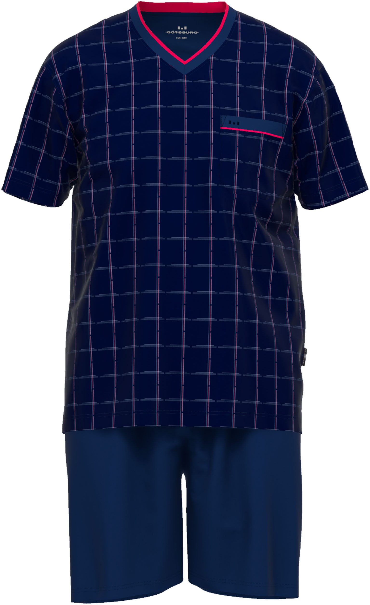 GÖTZBURG Pyjama Herren-Shorty Single-Jersey Karo günstig online kaufen