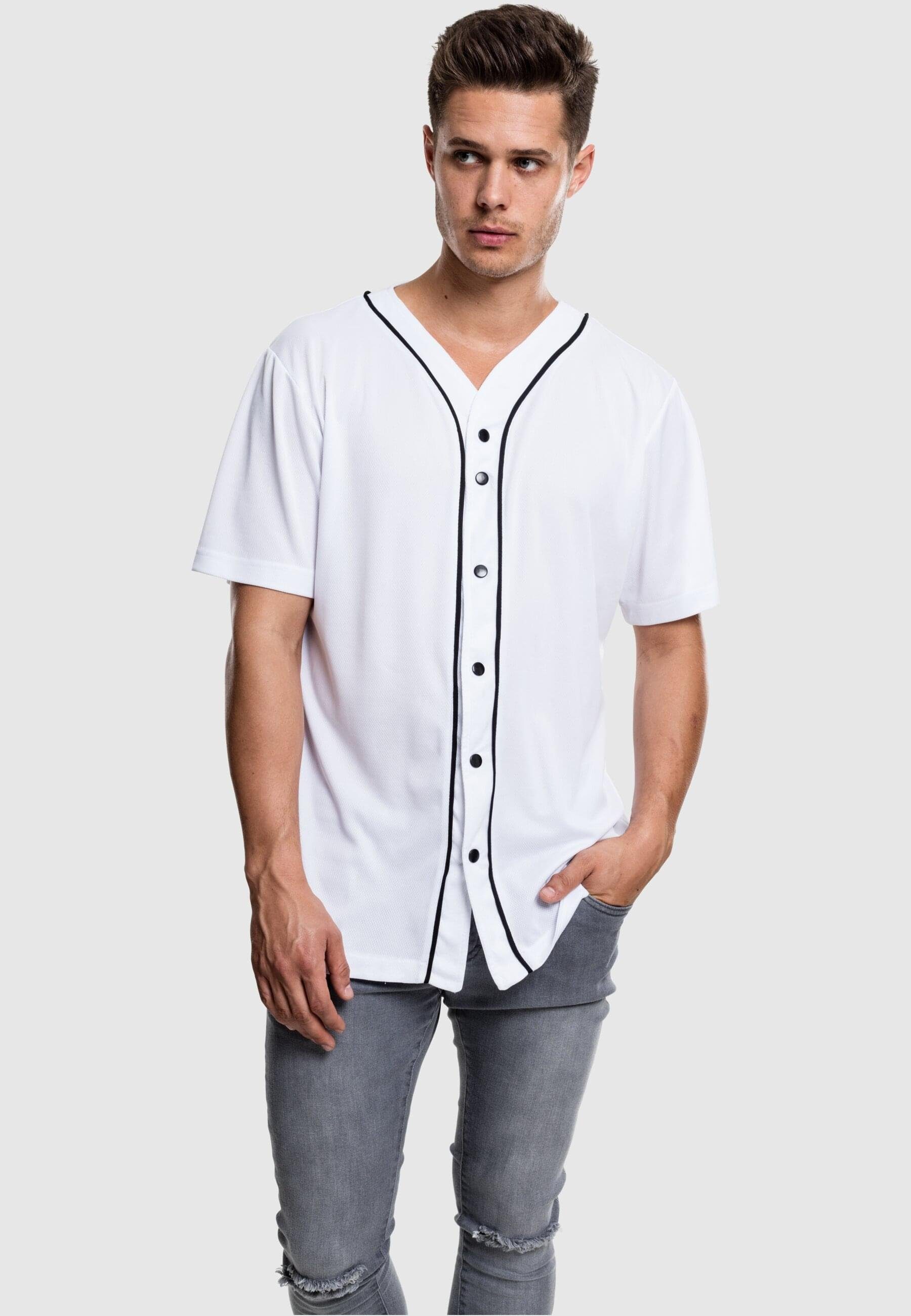 URBAN CLASSICS T-Shirt Herren white/black Baseball (1-tlg) Mesh Jersey