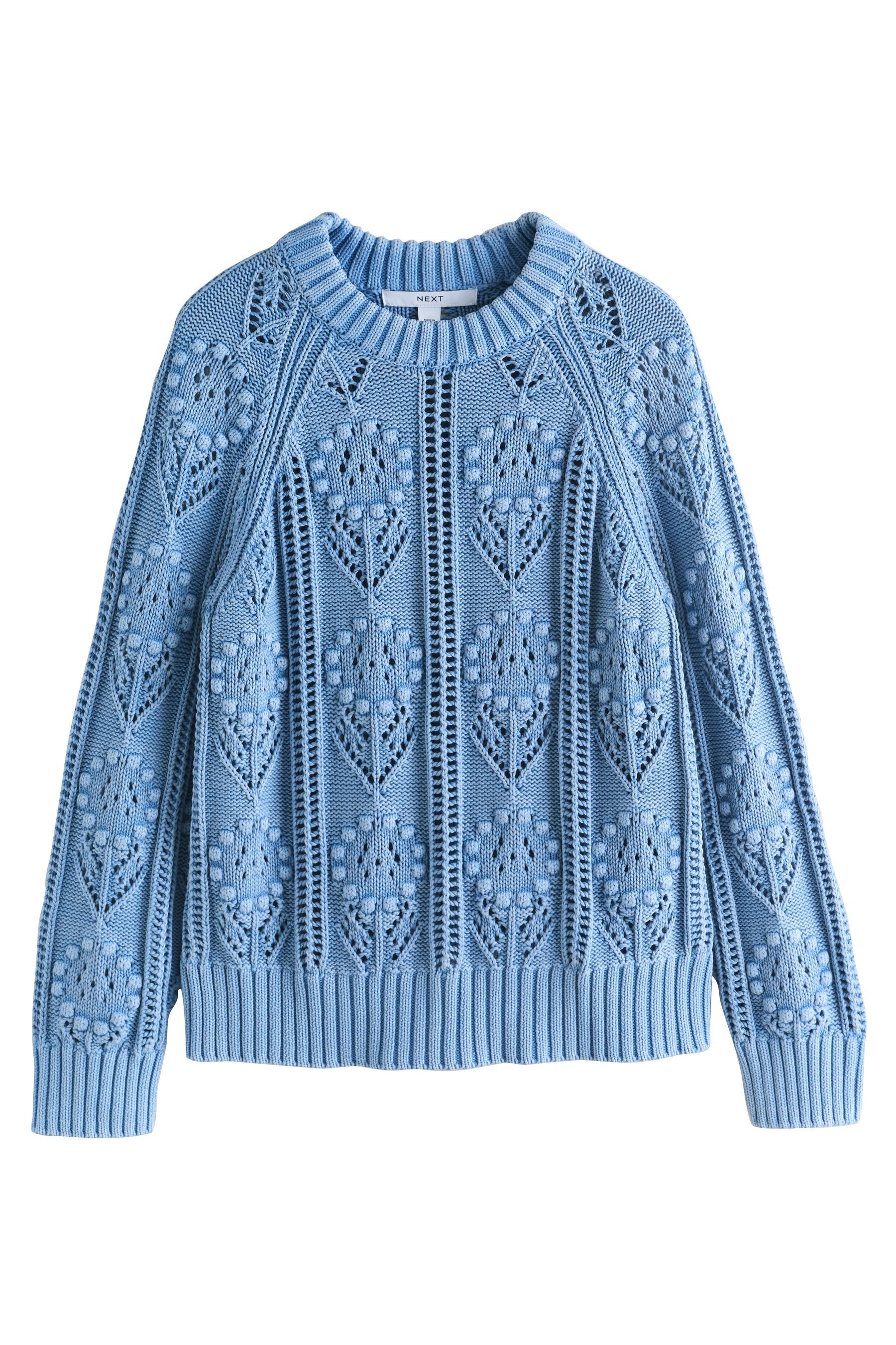 Next Strickpullover Pullover mit Blumenmuster (1-tlg)