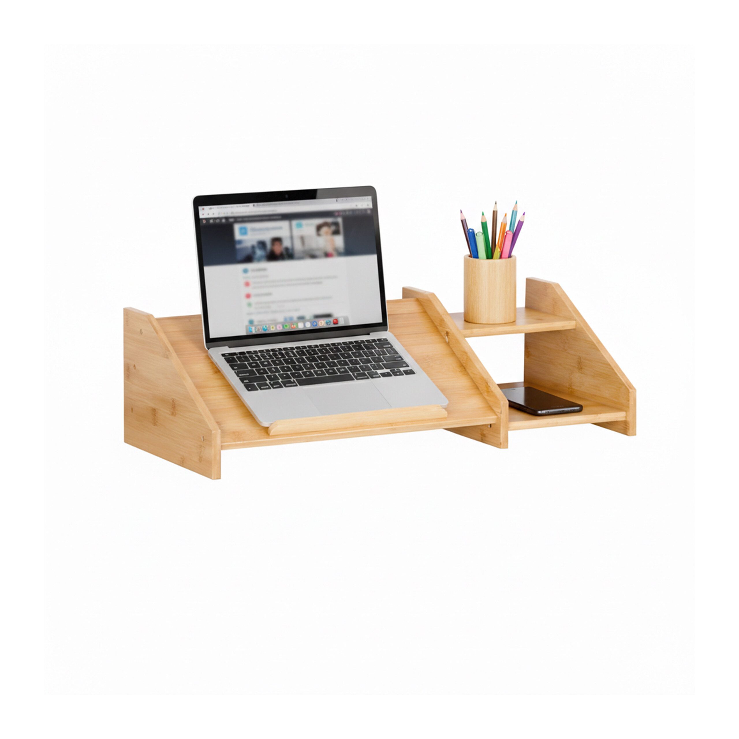 relaxdays Laptop-Ständer aus Bambus