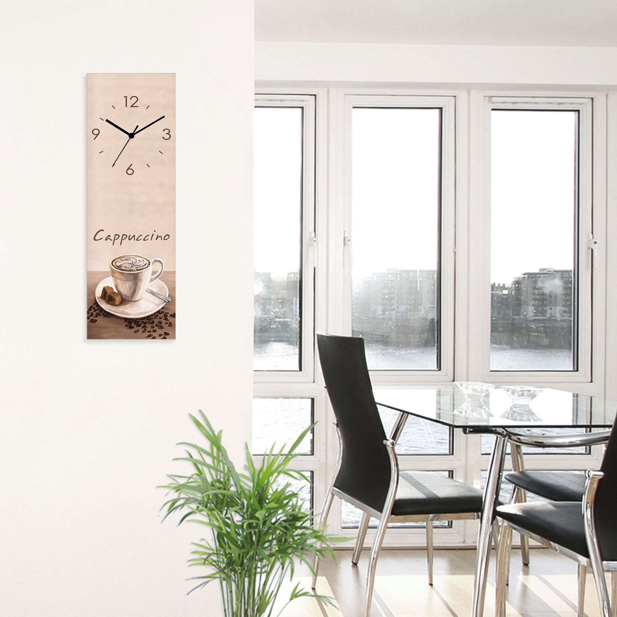 Artland Wanduhr Cappuccino - Kaffee (wahlweise mit Quarz- oder Funkuhrwerk, lautlos ohne Tickgeräusche)