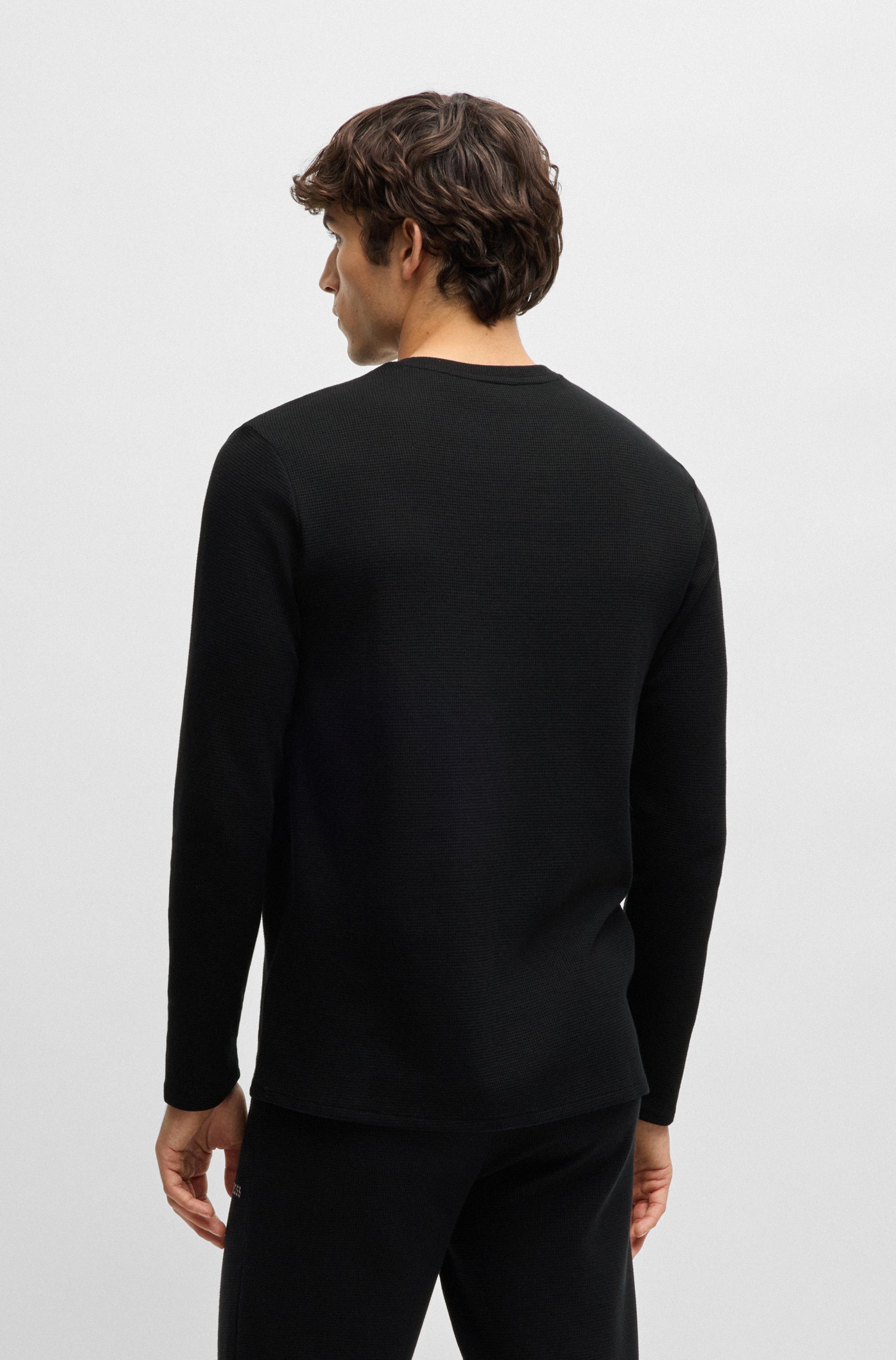 BOSS Pyjamaoberteil Waffle LS-Shirt
