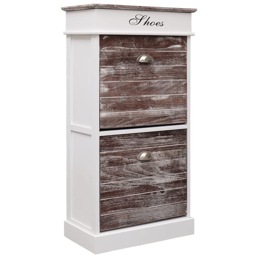 furnicato Schuhschrank Braun 50 x 28 x 98 cm Paulownia Holz