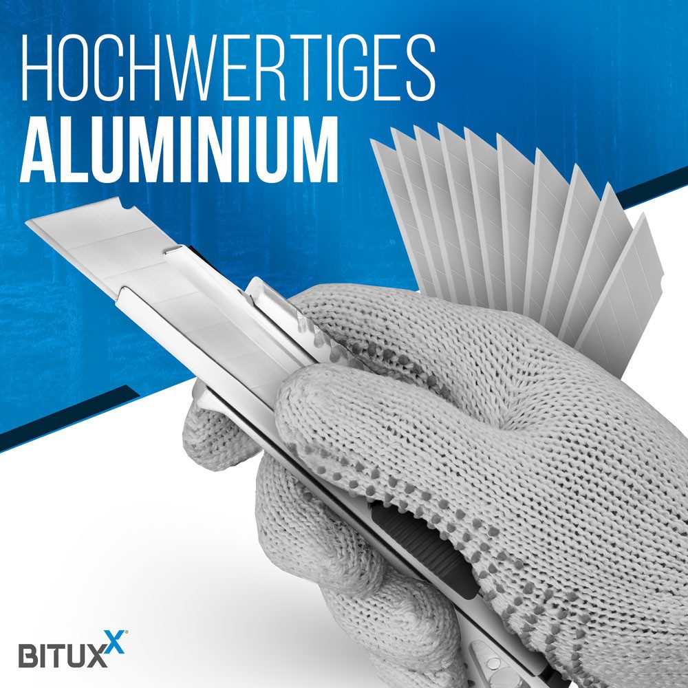Bituxx Cuttermesser Aluminium 30 Stück inkl. 200 Ersatzklingen, (Spar-Set, 230-tlg., MS-15607) – Bild 2 von 5
