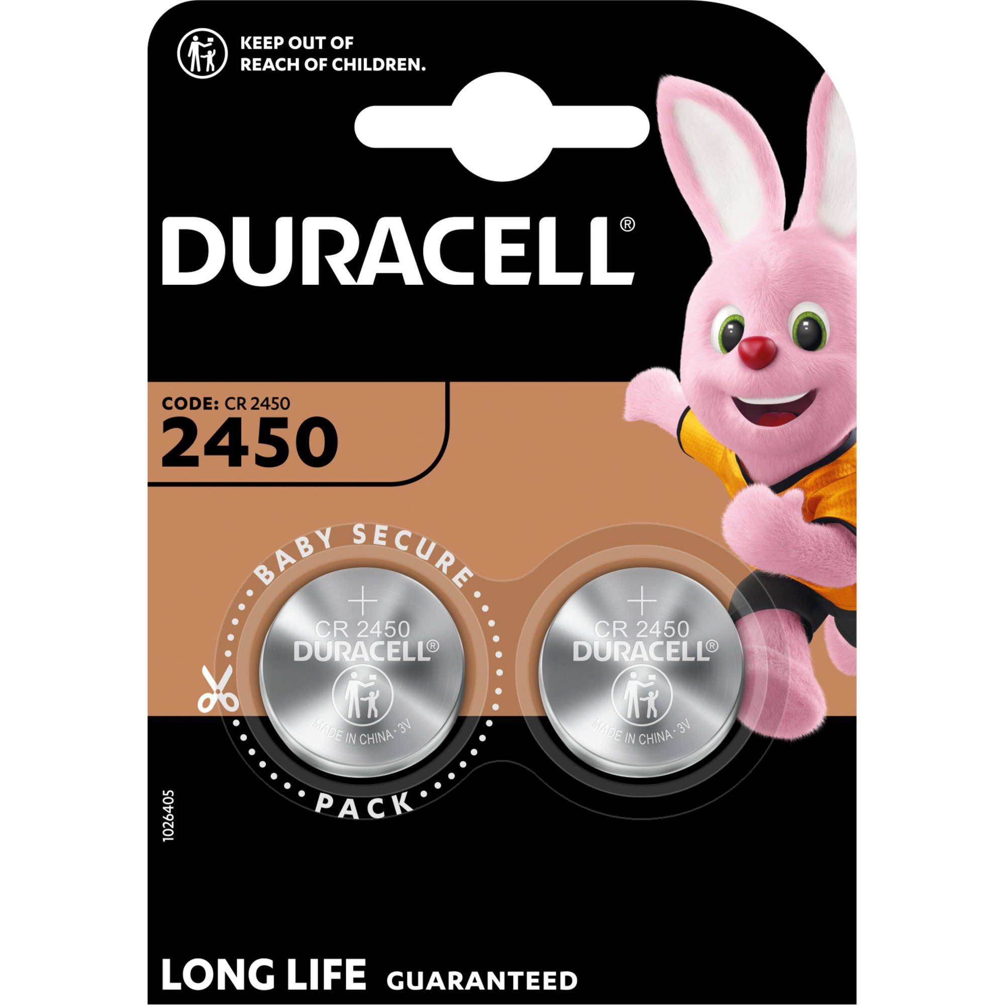 Duracell Duracell CR 2450 Lithium-Knopfzelle 3V, Batterie, Batterie