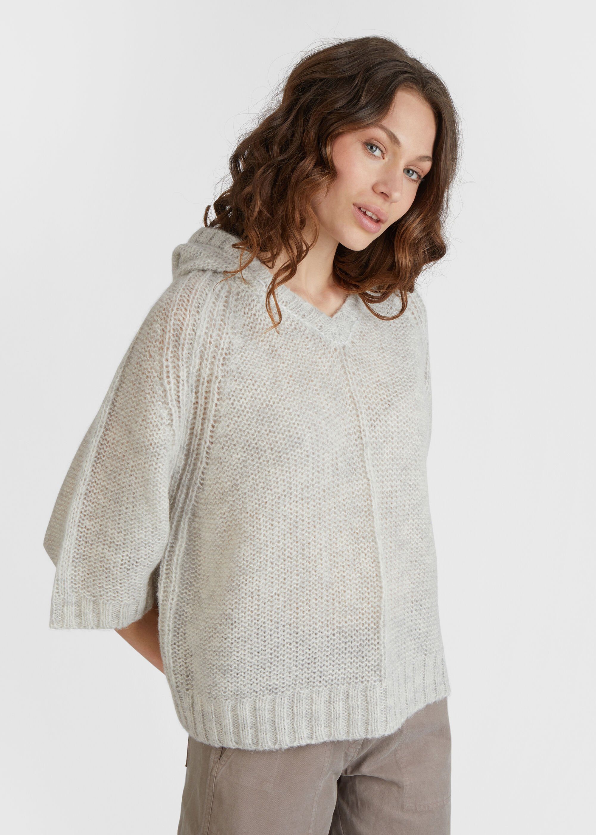 eve in paradise Kapuzenpullover Beate Strickpullover aus feiner Alpaka
