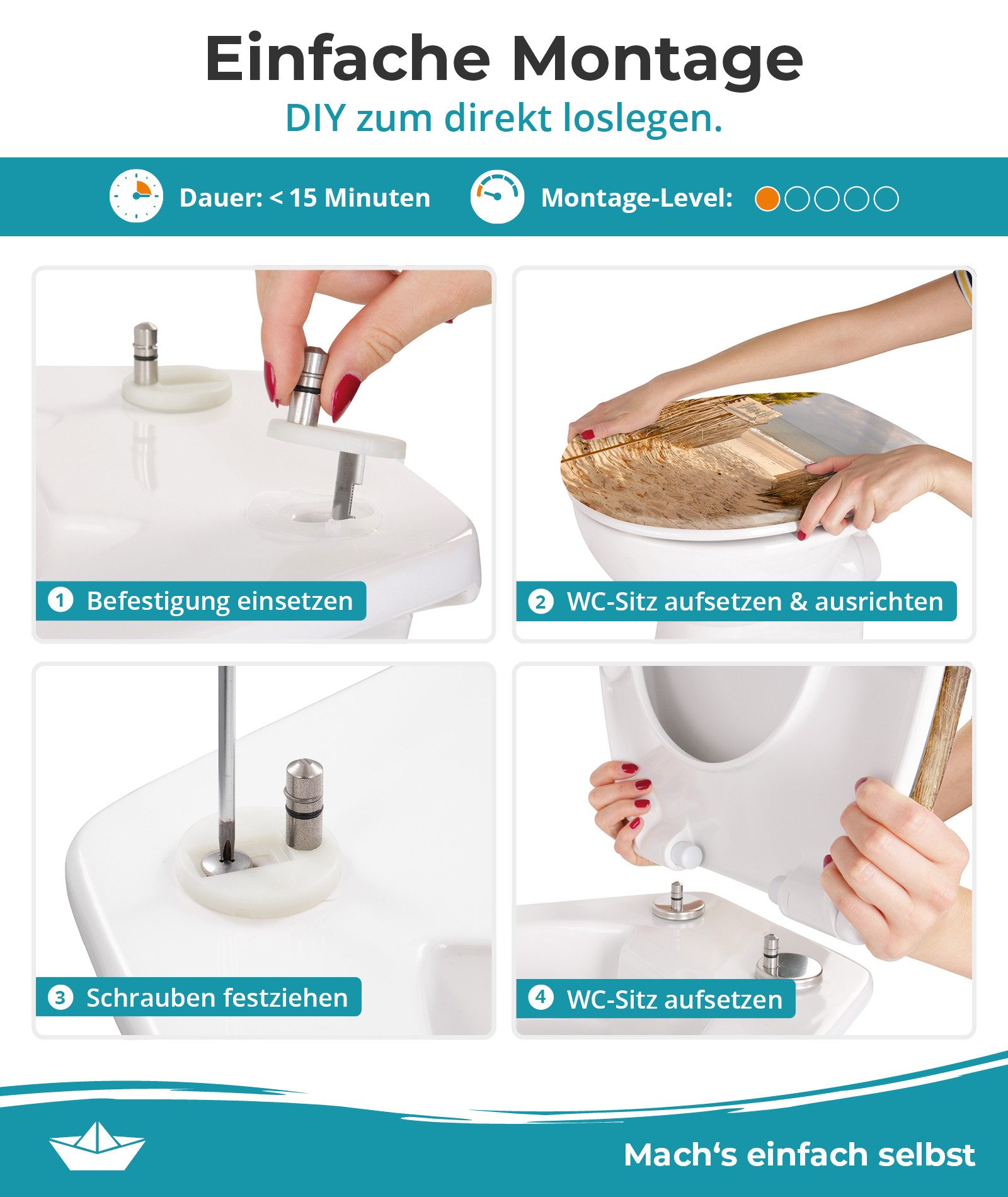 Calmwaters WC-Sitz Motiv Original, Motiv Sandstrand, Made EU, Absenkautomat günstig online kaufen