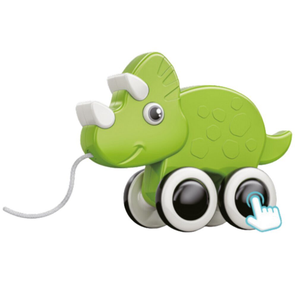 LEAN TOYS Spielzeug-Boot Lean Dinosaurier Pull-On String Toy Squeaker Eco Grün