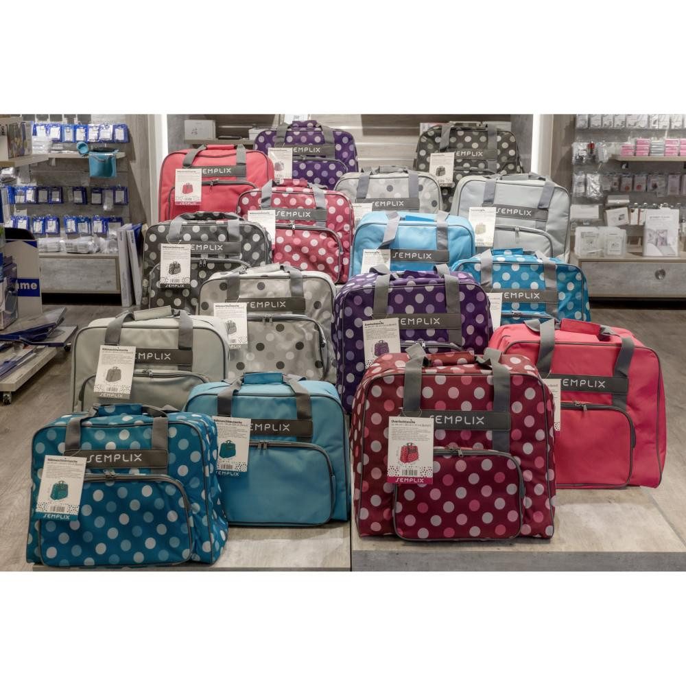 Semplix Nähmaschinentasche - Nähmaschinentasche Polka Dots (beere/rosa) – Bild 4 von 5