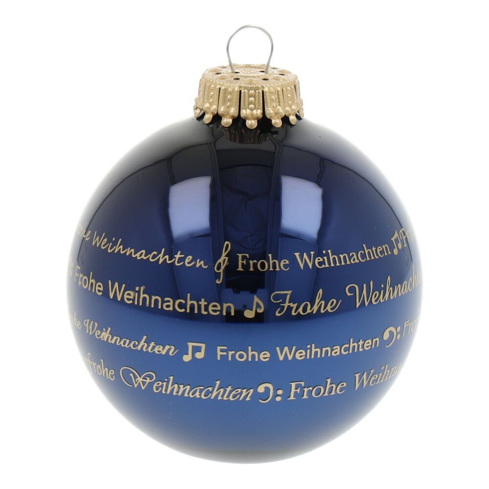 Schrift für mugesh cobaltblau Musiker Notenmotive, Weihnachtskugel Weihnachtsbaumkugel