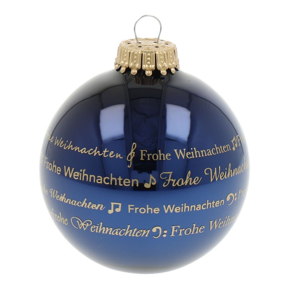 mugesh Schrift Weihnachtsbaumkugel cobaltblau Musiker für Notenmotive, Weihnachtskugel