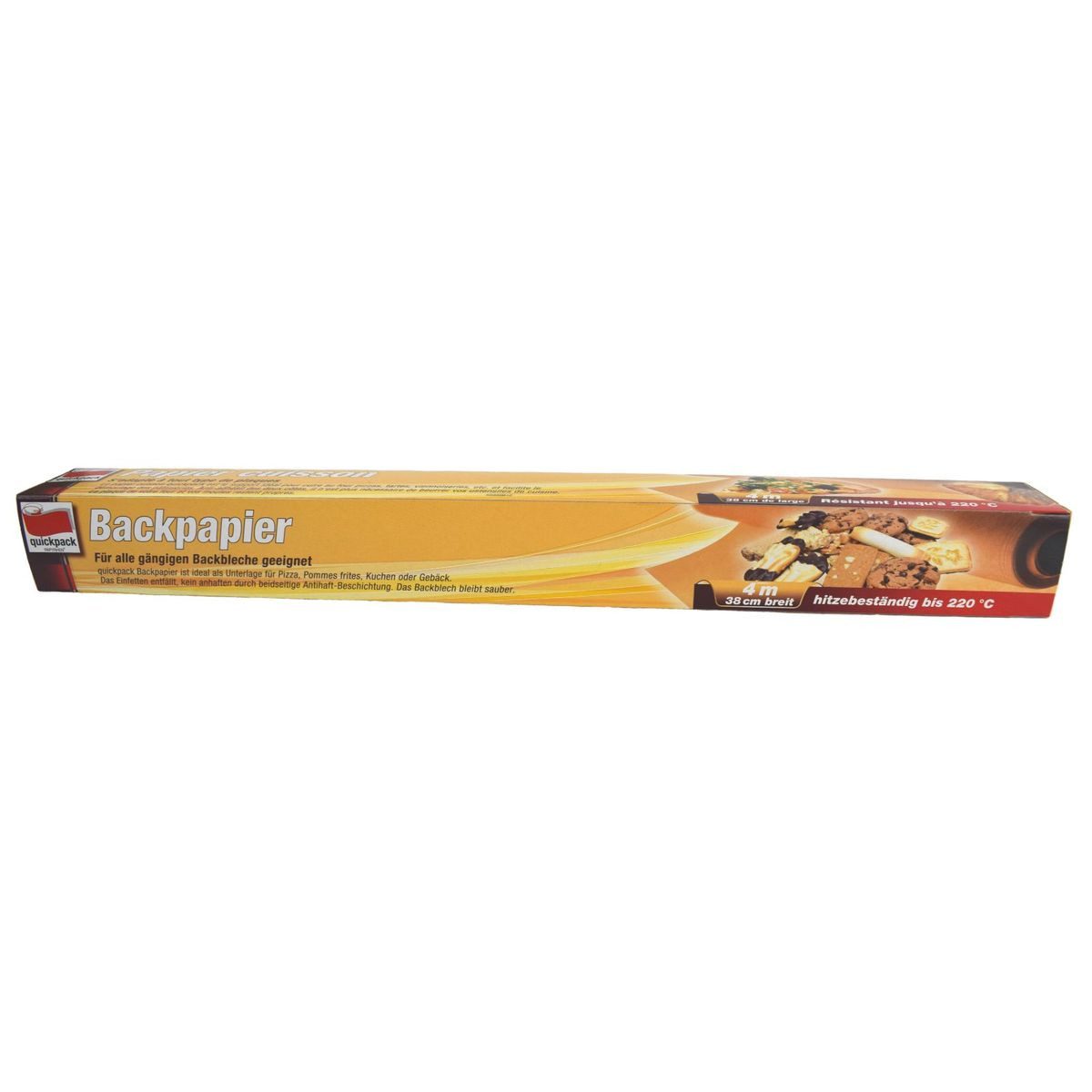 QuickPack Backpapier Anti-Haft Backpapier von quickpack für den Backofen Rolle mit 4mx38cm, Rolle am Stück