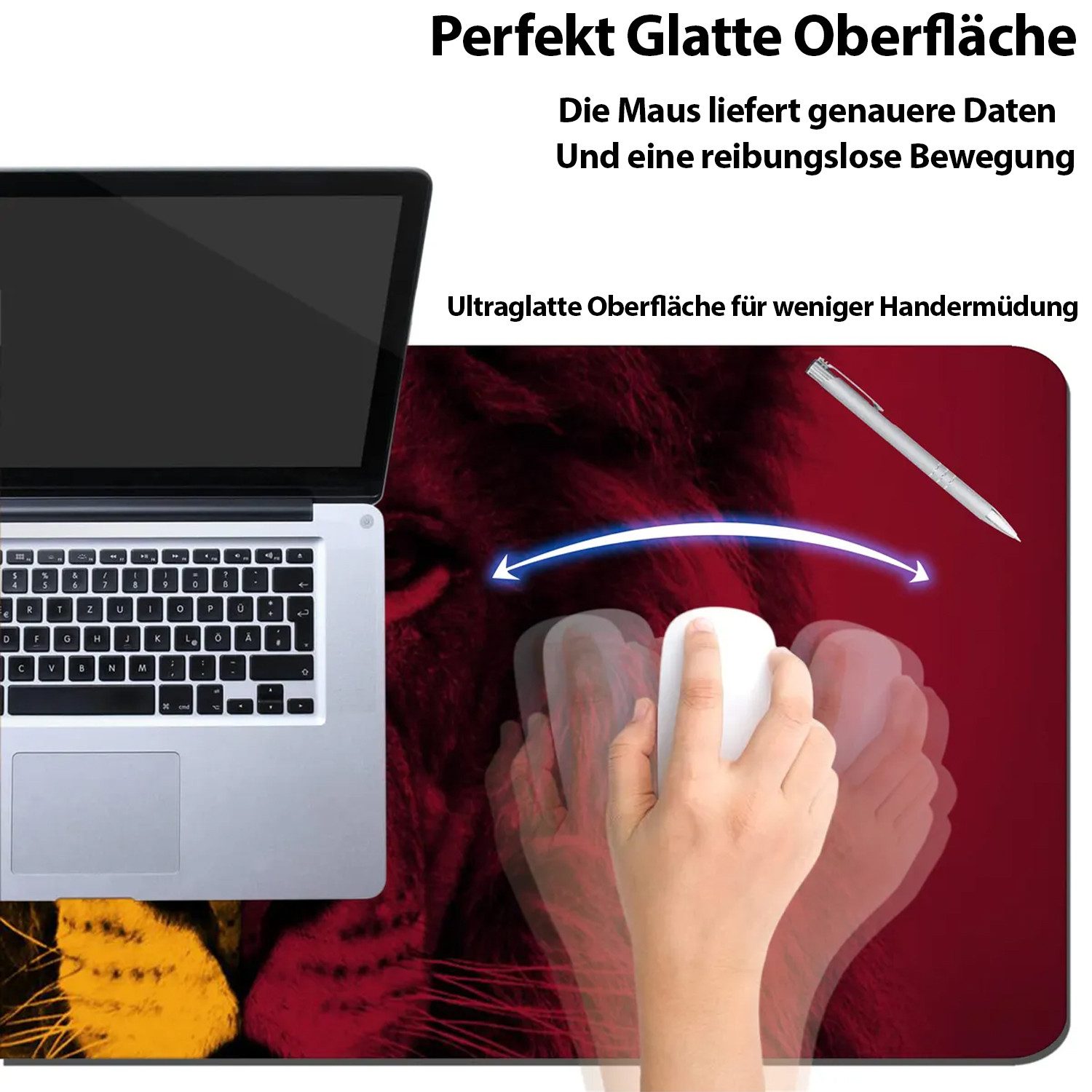 Jungengel Gaming Mauspad XXL Galatasaray Laptop / PC Unterlage Schutzmatte Gaming Matte (1-St., 1-teiliges Gaming Mauspad im Galatasaray Design, Größe 70 × 32 c – Bild 4 von 5