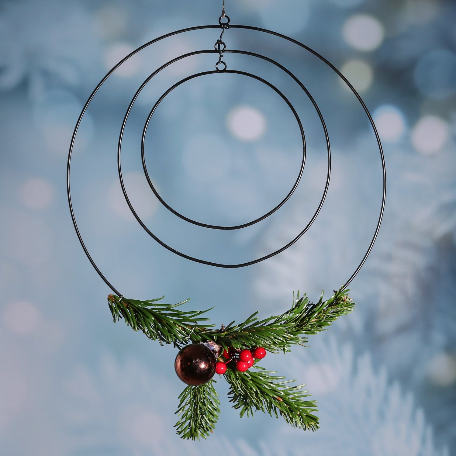 MARELIDA Dekoobjekt Dekoringe Metallringe mit Aufhängeösen DIY Basteln 30/20/15cm schwarz (1 St)