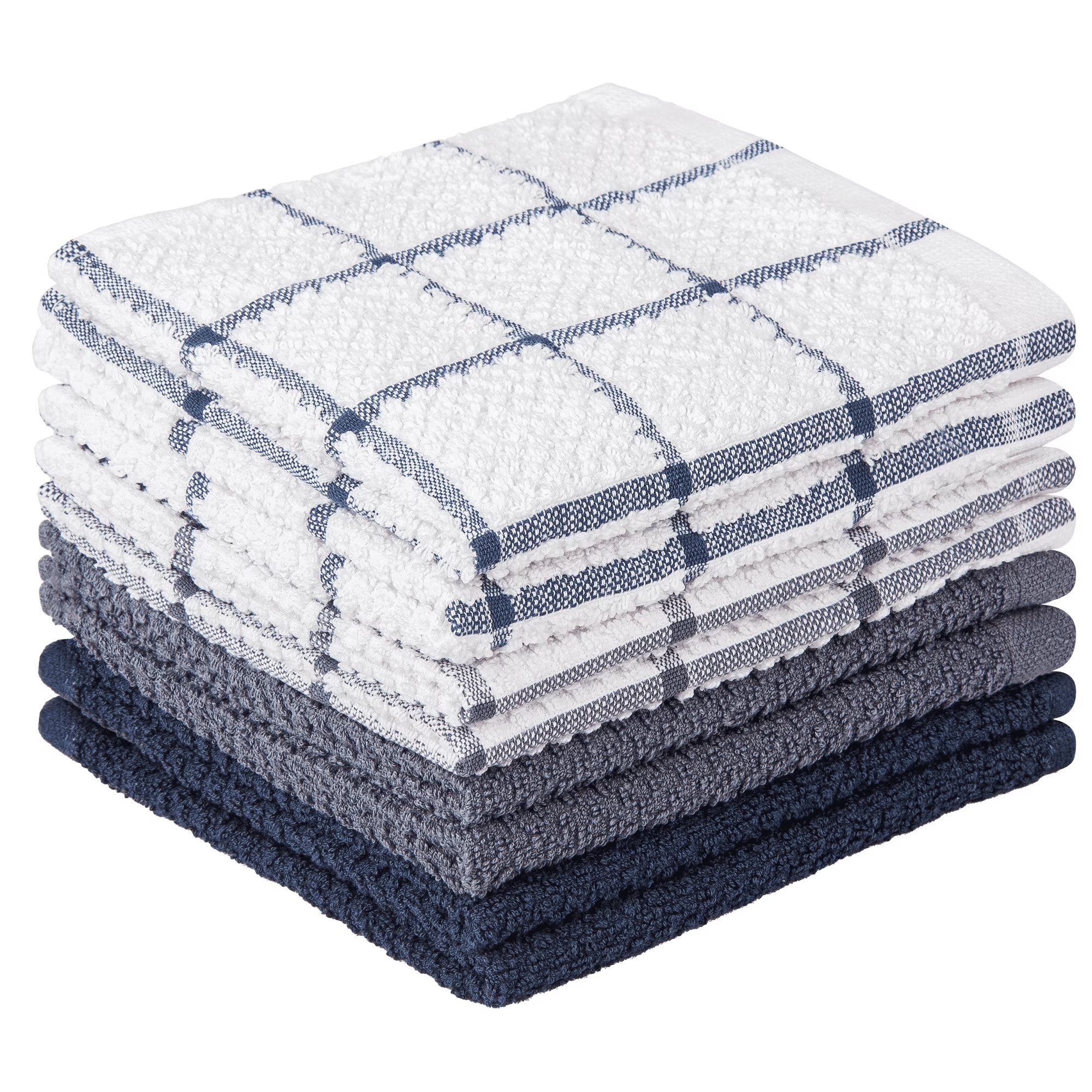 HUGERSTONE Geschirrtuch Geschirrhandtücher, Geschirrtücher Baumwolle 100%, Küchentücher, (Set, 8-tlg, 30x30cm Küchenhandtücher), Mikrofaser Küchentuch, Waschbar, Saugfähig, Streifenfrei, Fusselfrei