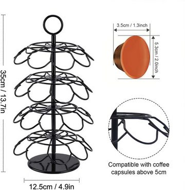 HYTIREBY Kapselhalter Kapselhalter für Dolce Gusto 36 Stück, Drehbar Kapselspender, Kapselständer zur Aufbewahrung(Schwarz)