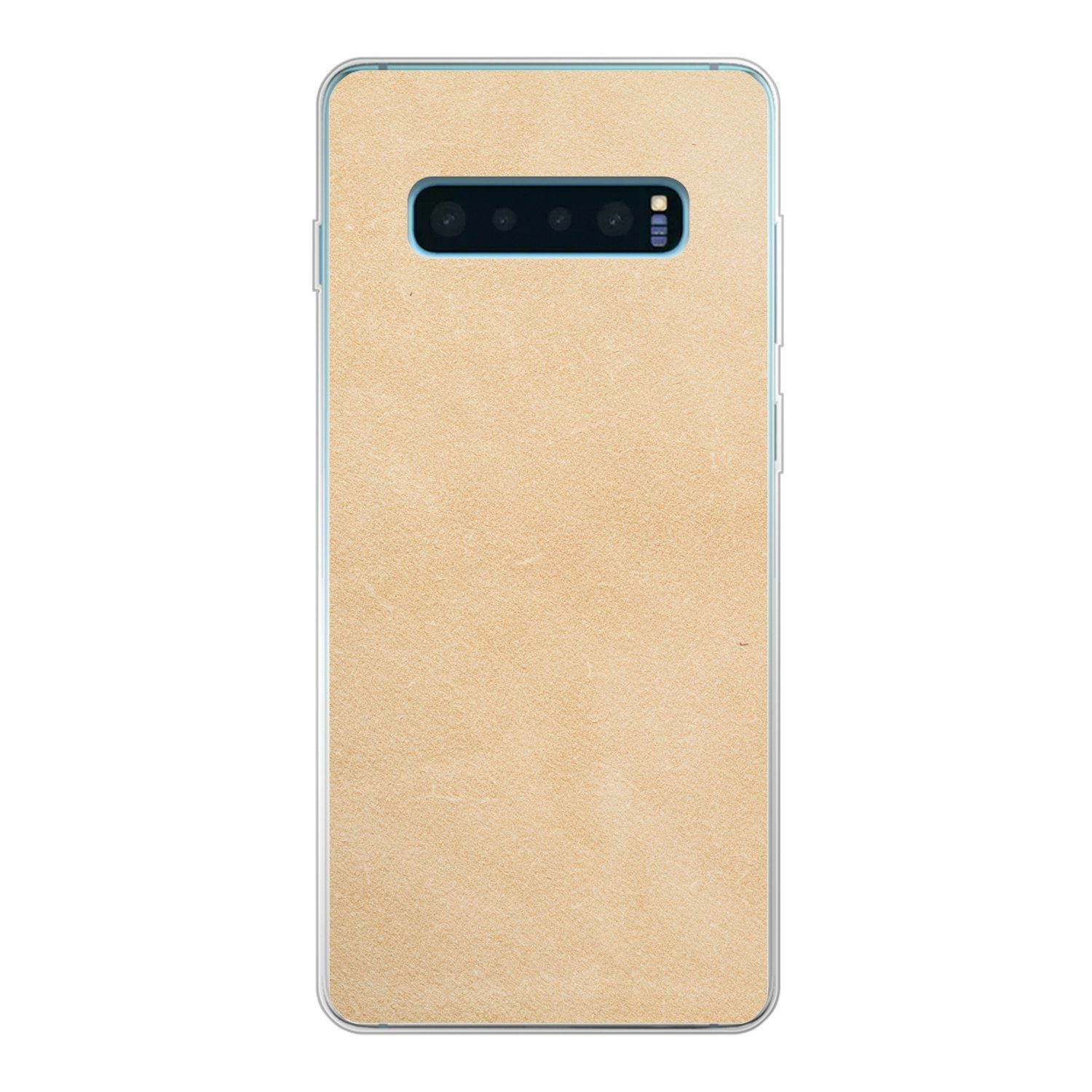 Handyhülle für Samsung Galaxy S10 Plus Leder - Strukturiert - Lederoptik - Beige
