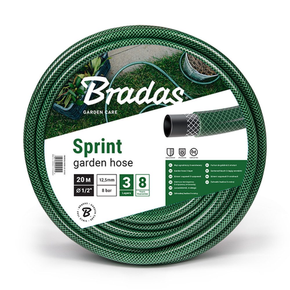 Bradas Gartenschlauch Gartenschlauch Grün 3/4 Zoll 25 m 3-lagig verstärkt knickfest