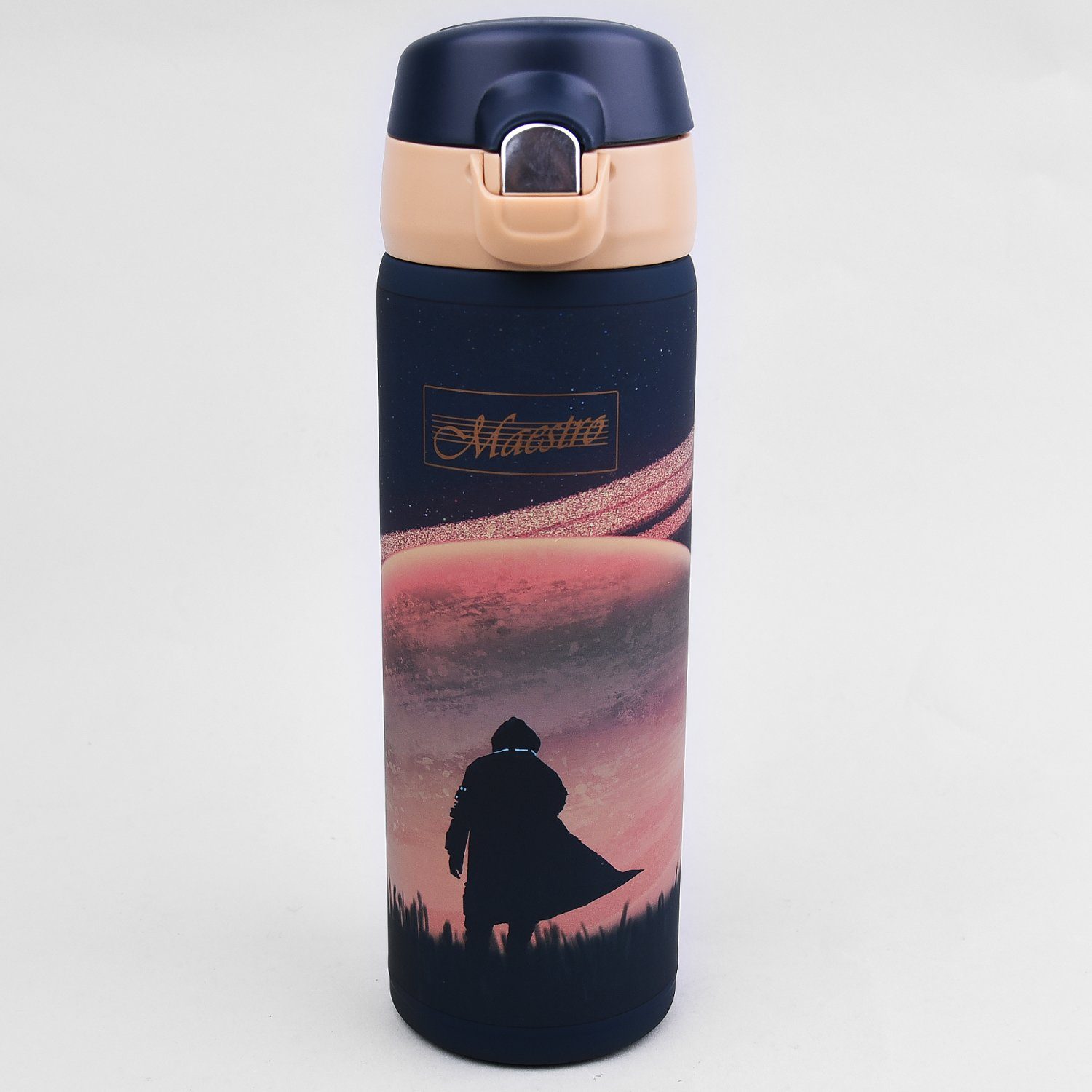 Maestro Thermoflasche MR-1634, aus Edelstahl; Vakumisoliert; Sicherheitsverschluss; 400 ml