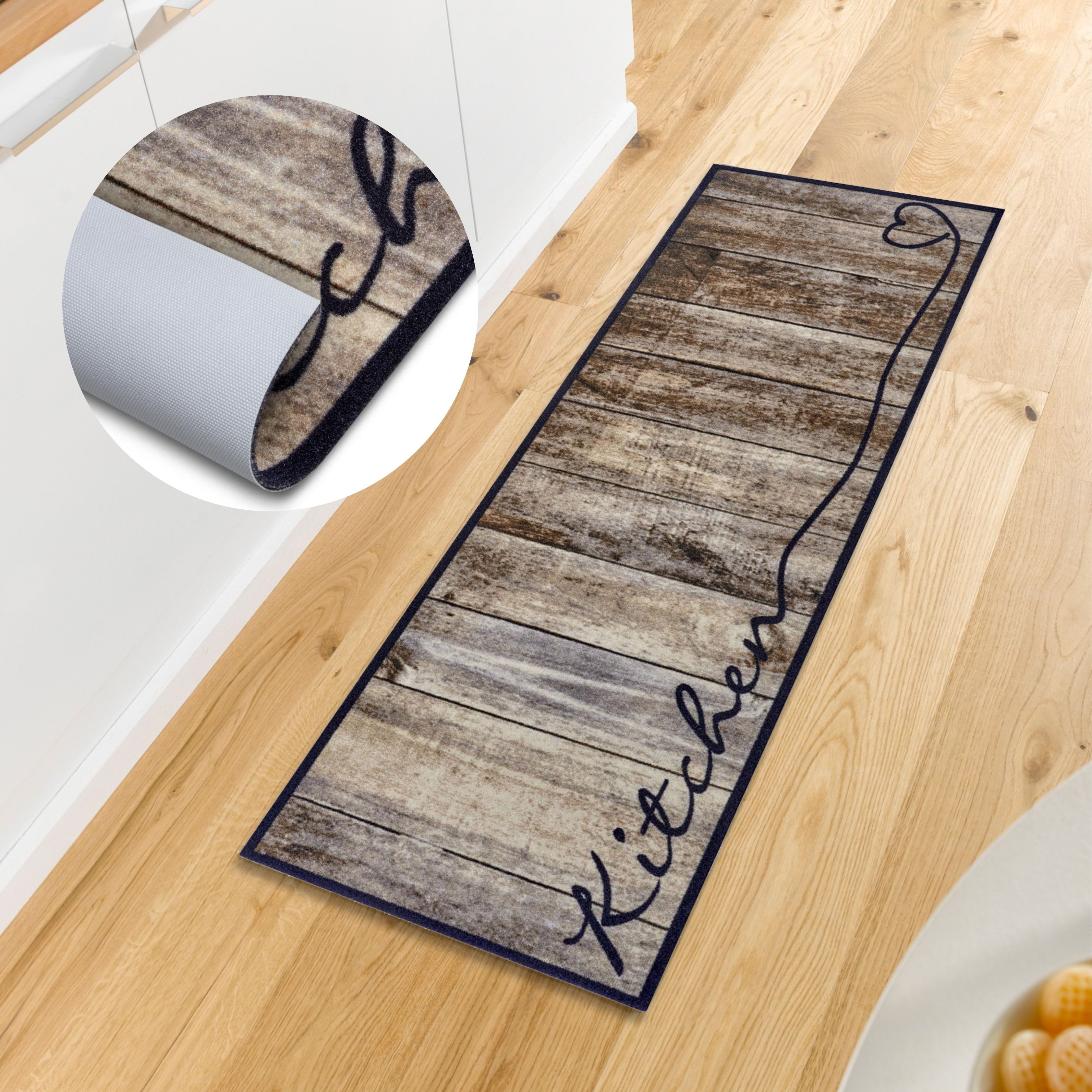 HANSE Home Küchenläufer Kitchen Herz, rechteckig, Höhe: 5 mm, Läufer, Rutschfest, Küchenteppich, Küche, Teppich, Pflegeleicht
