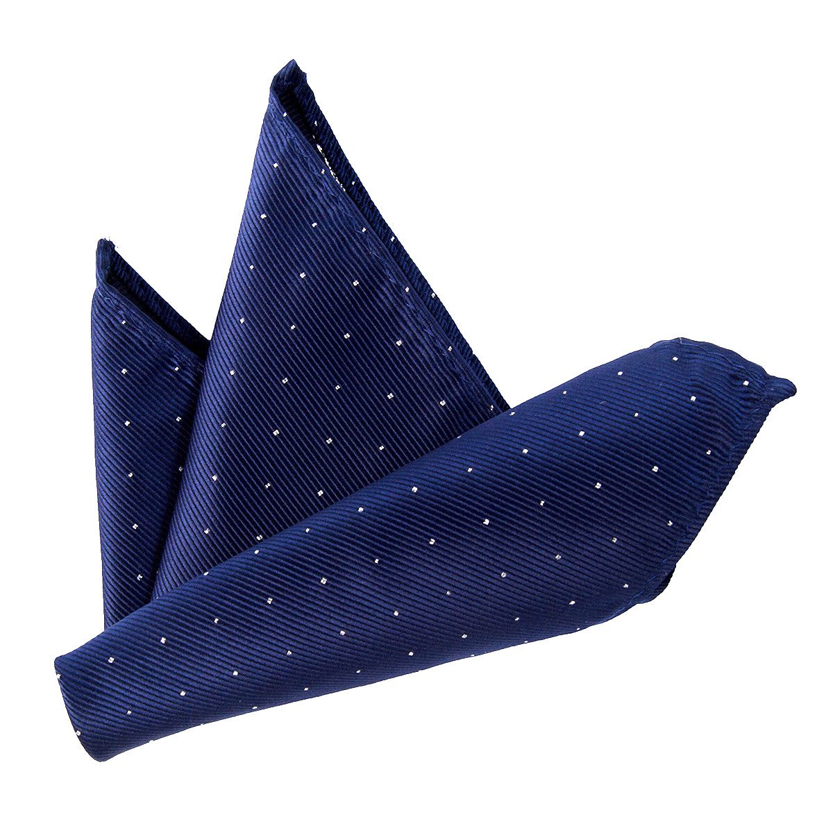 DonDon Einstecktuch DonDon Herren Hanky mit silbernen Punkten, (Packung, 1-St. Packung), zum Falten, Seidenlook
