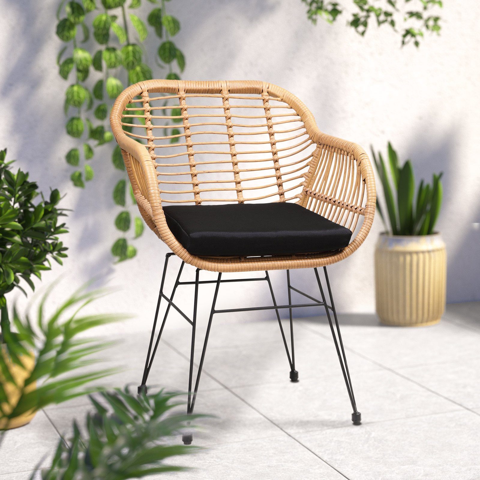 Casaria Gartenstuhl Bali (2 St), Polyrattan günstig online kaufen