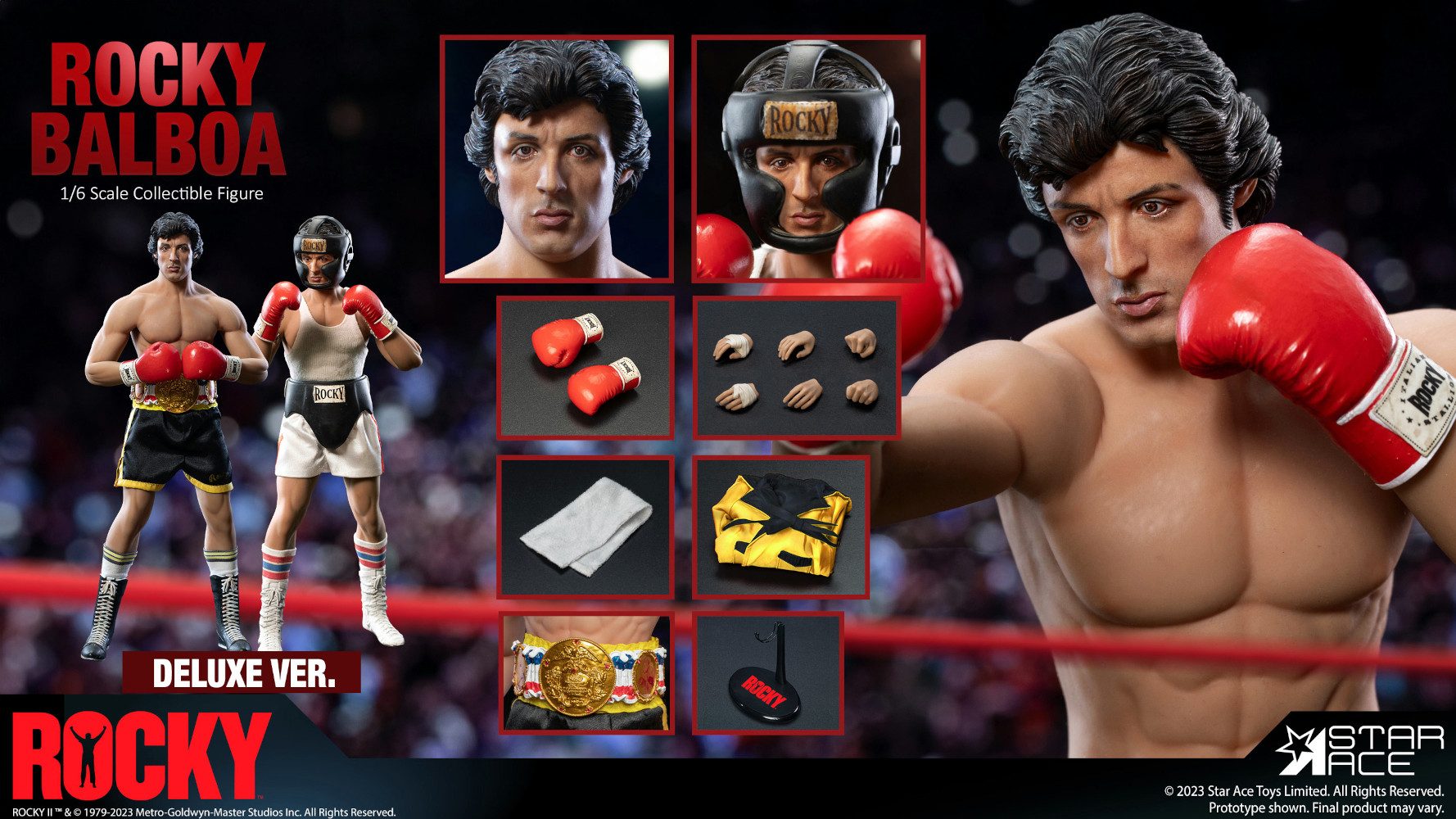 Star Ace Toys Actionfigur ROCKY II ROCKY BALBOA (BOXER) ACTIONFIGUR DELUXE VERSION
