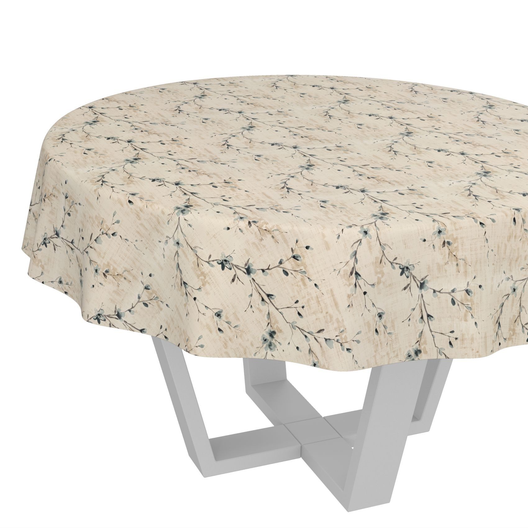 ANRO Tischdecke Wachstuch abwaschbar Kiev Tischwäsche Gartentischdecke (Einzelstück 1-tlg), wasserabweisend pflegeleicht Vintage Beige Rund 120cm