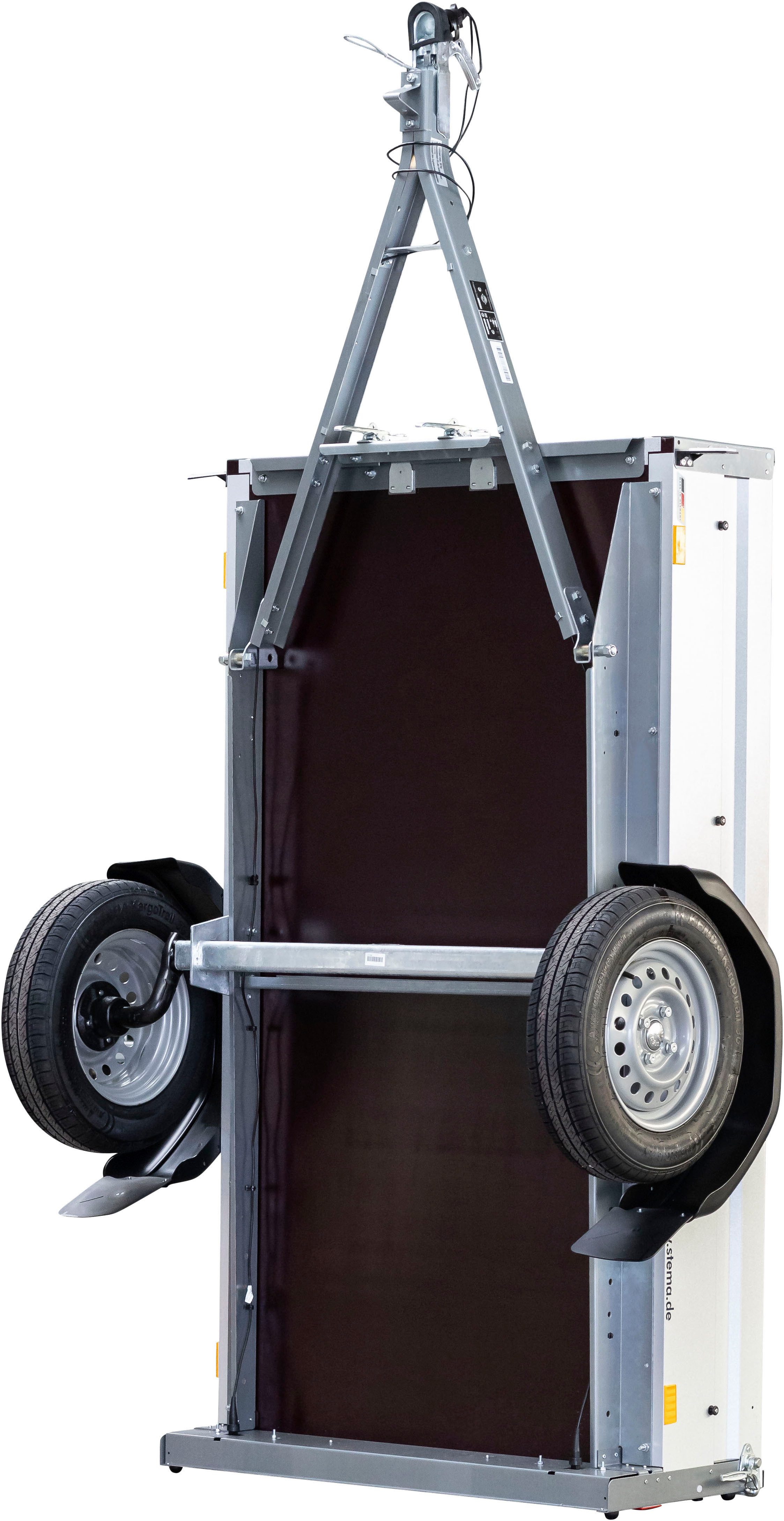 STEMA Basic 750 car trailer with tipping drawbar, max. 592 kg, 3-piece, incl. 100 cm high tarpaulin set