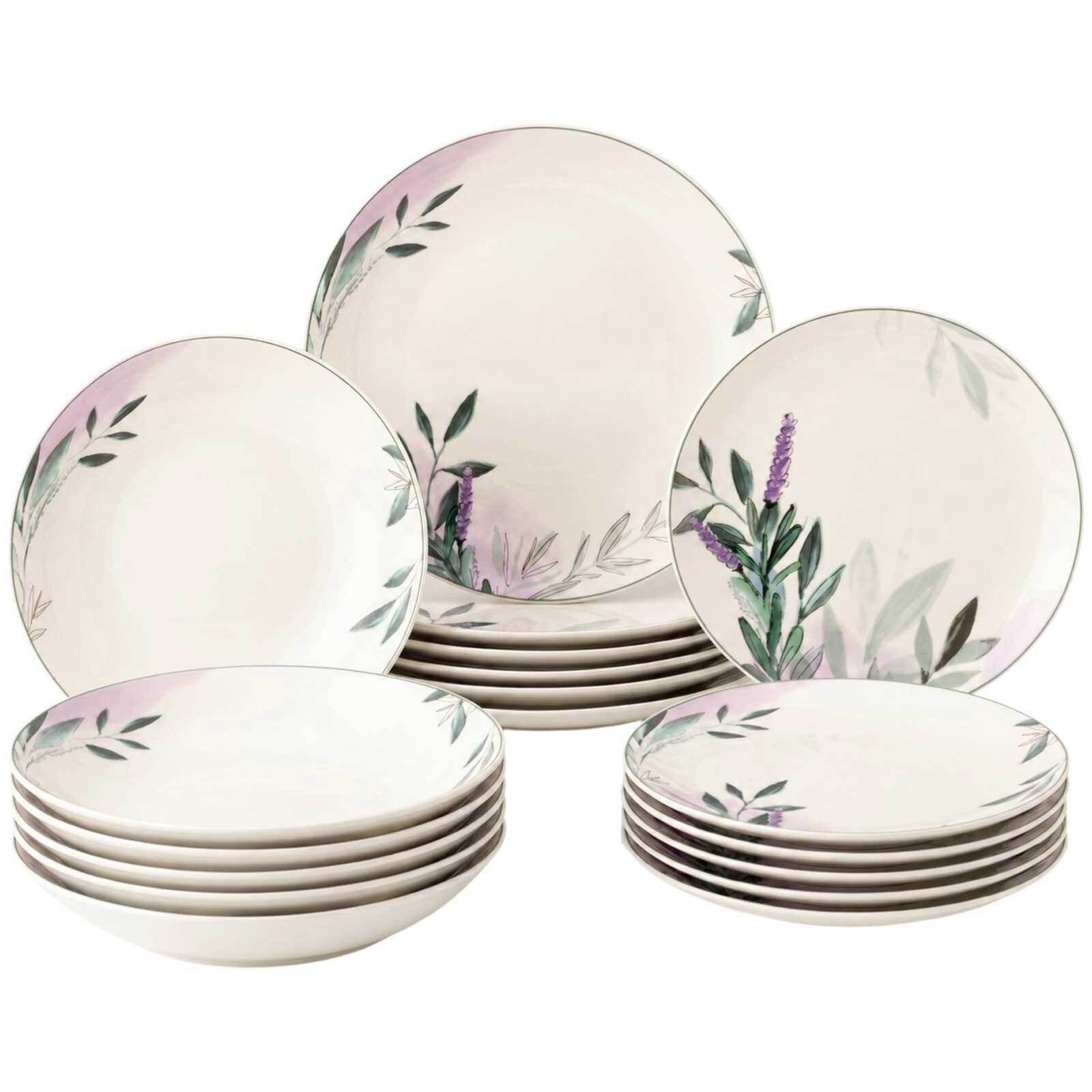 Seltmann Weiden Tafelservice Savona Provence Teller-Set 18-tlg. (18-tlg), 6 Personen, Porzellan