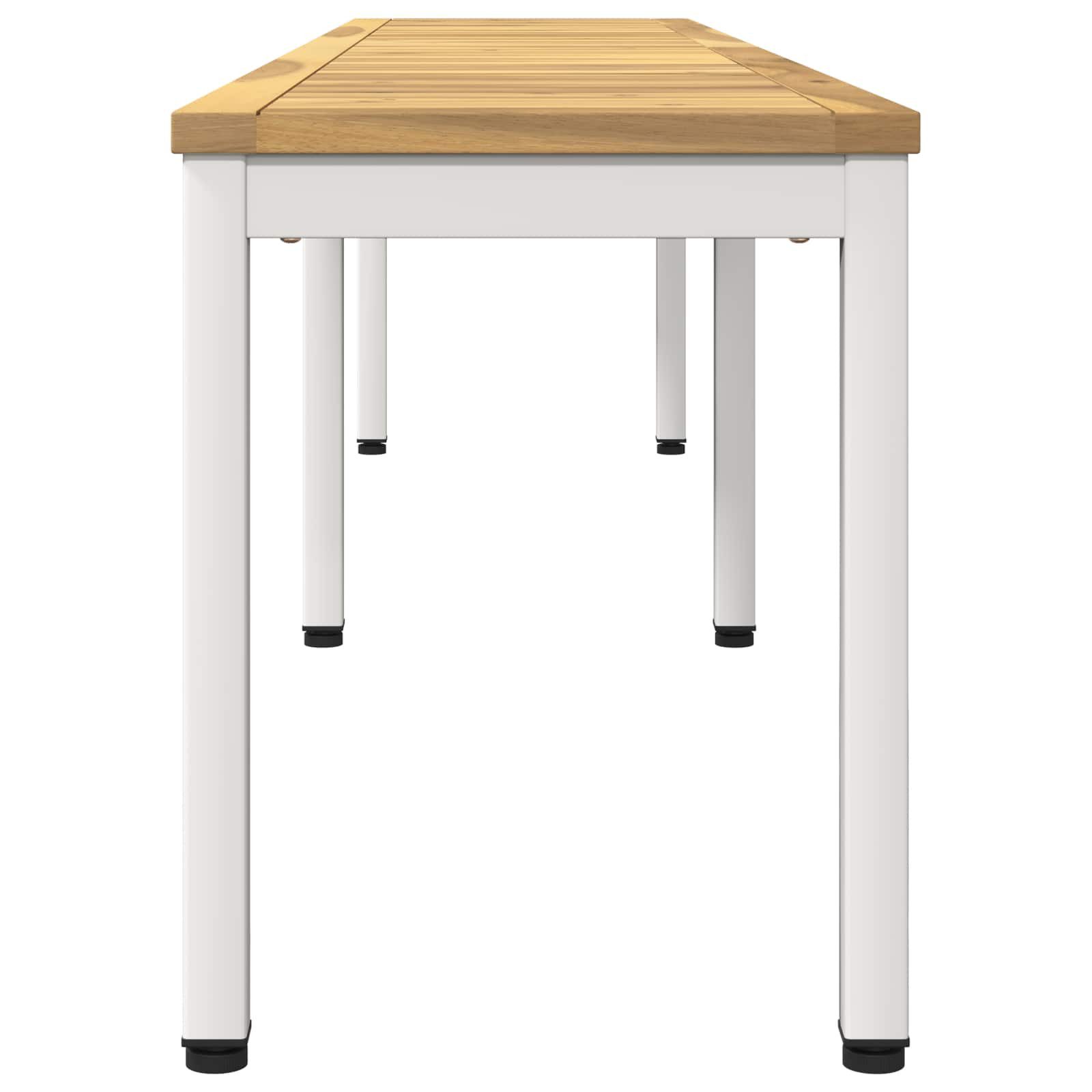 vidaXL Gartenbank Gartenbank 201 x 35 x 45 cm Massivholz Weiß Rechtwinklig (1-St)