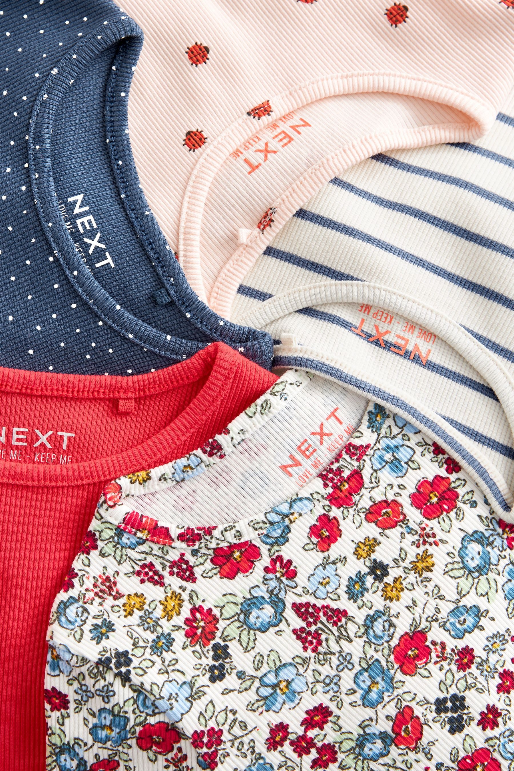 Next Langarmshirt 5er-Pack gerippte Langarmoberteile (5-tlg) günstig online kaufen