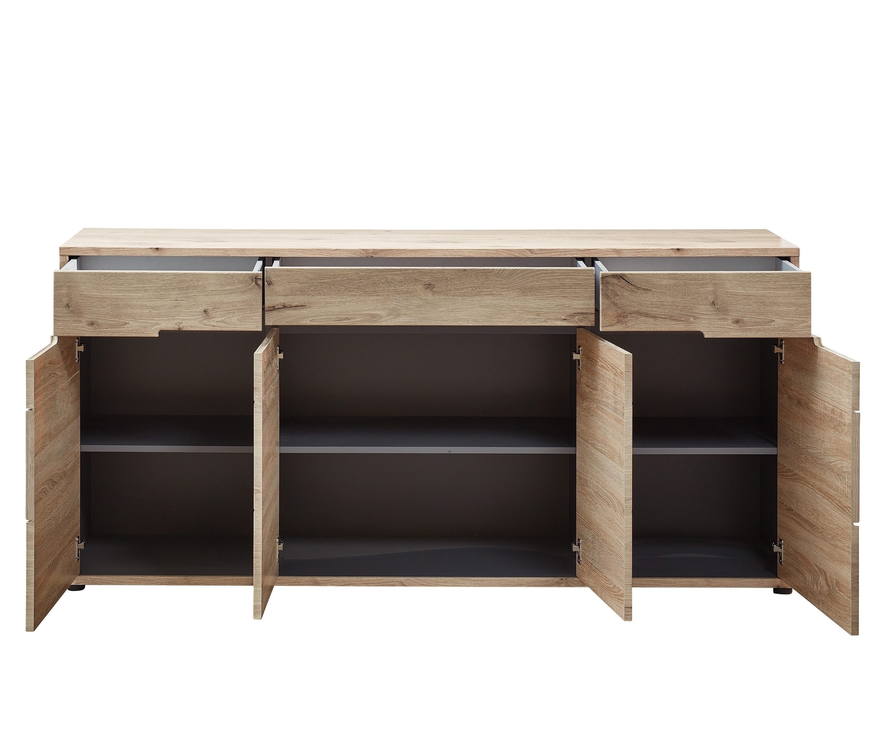 freiraum Sideboard Bellano, in Viking Oak Dekor, MDF, Spannplatte - 185x87x44cm (BxHxT)