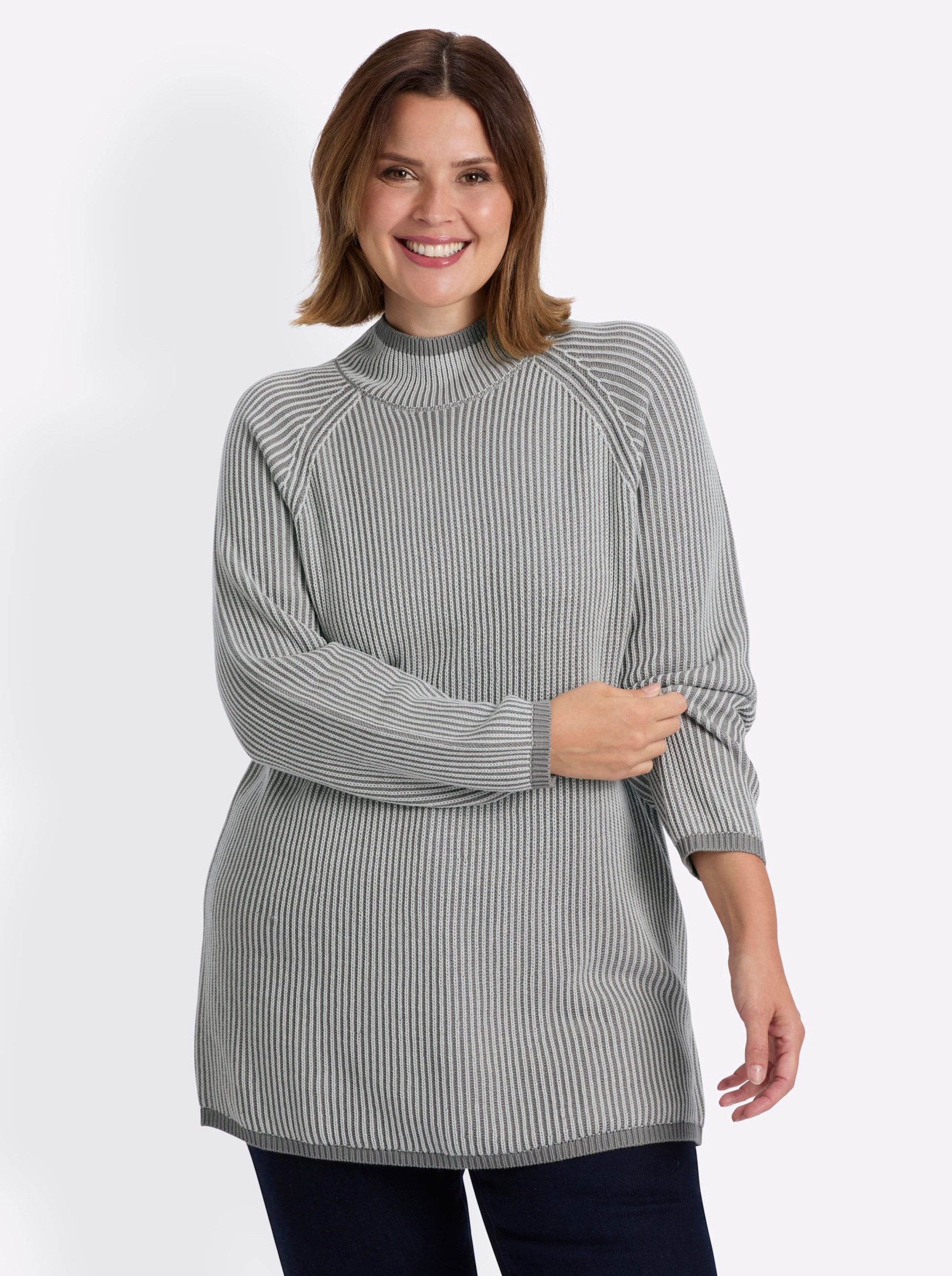 Sheego Strickpullover Pullover Langarm Grobstrick