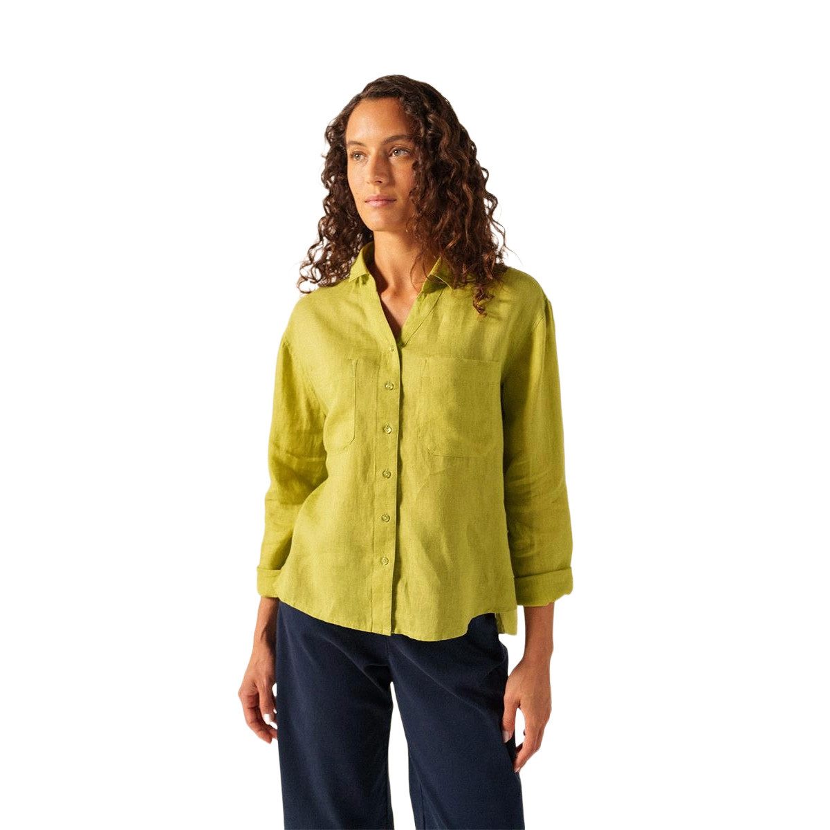 Saint James Langarmbluse 0524 Damen Bluse klassisch Charlene Ml aus Leinen