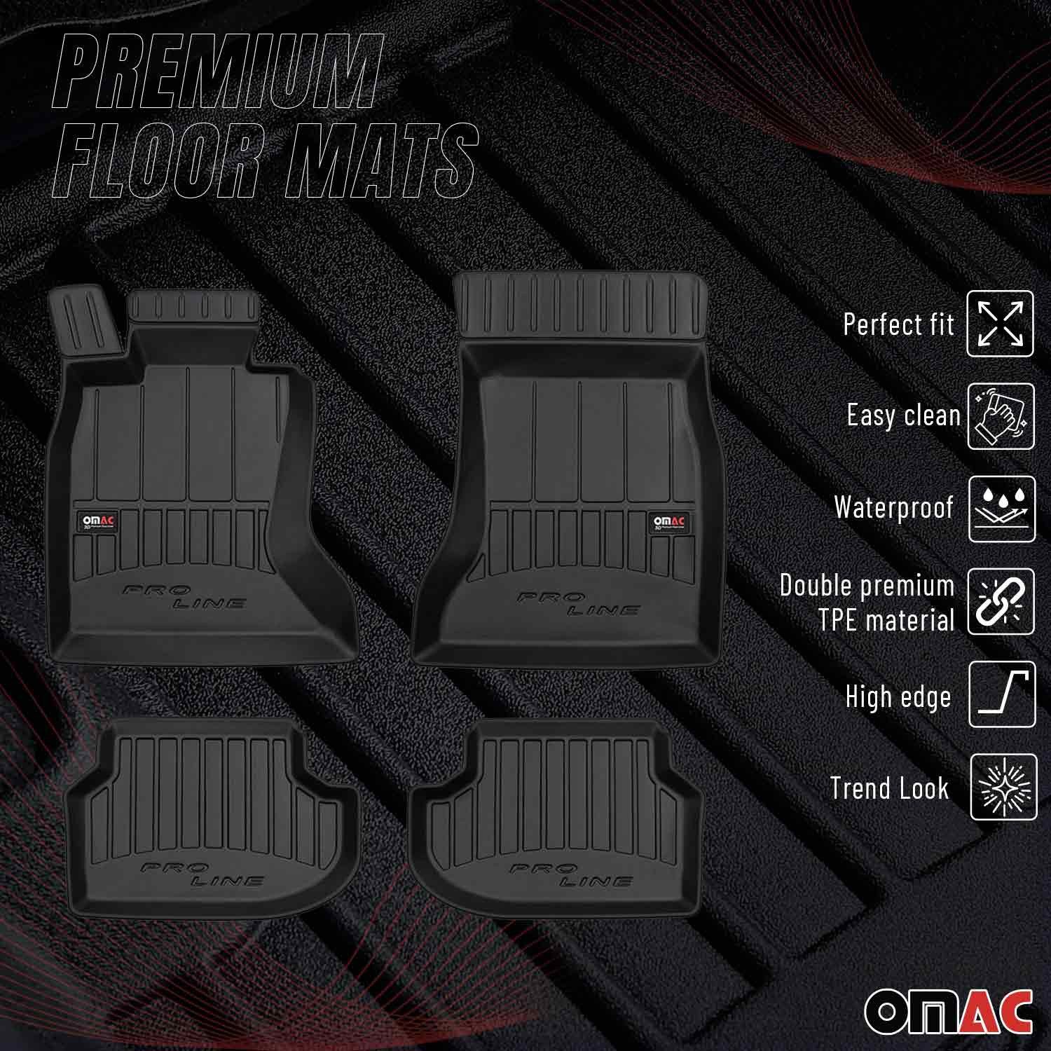 OMAC Auto-Fußmatten 2013-2017 BMW 5er F10 F11 xDrive Fußmatten TPE Schwarz 4 tlg (4 St), für BMW 5er F10 F11 Stufenheck Touring 2013-2017 BMW 5er F10 F11 Stufenheck Touring 2013-2017, Antirutsch,Wasserfest,Einfache Installation
