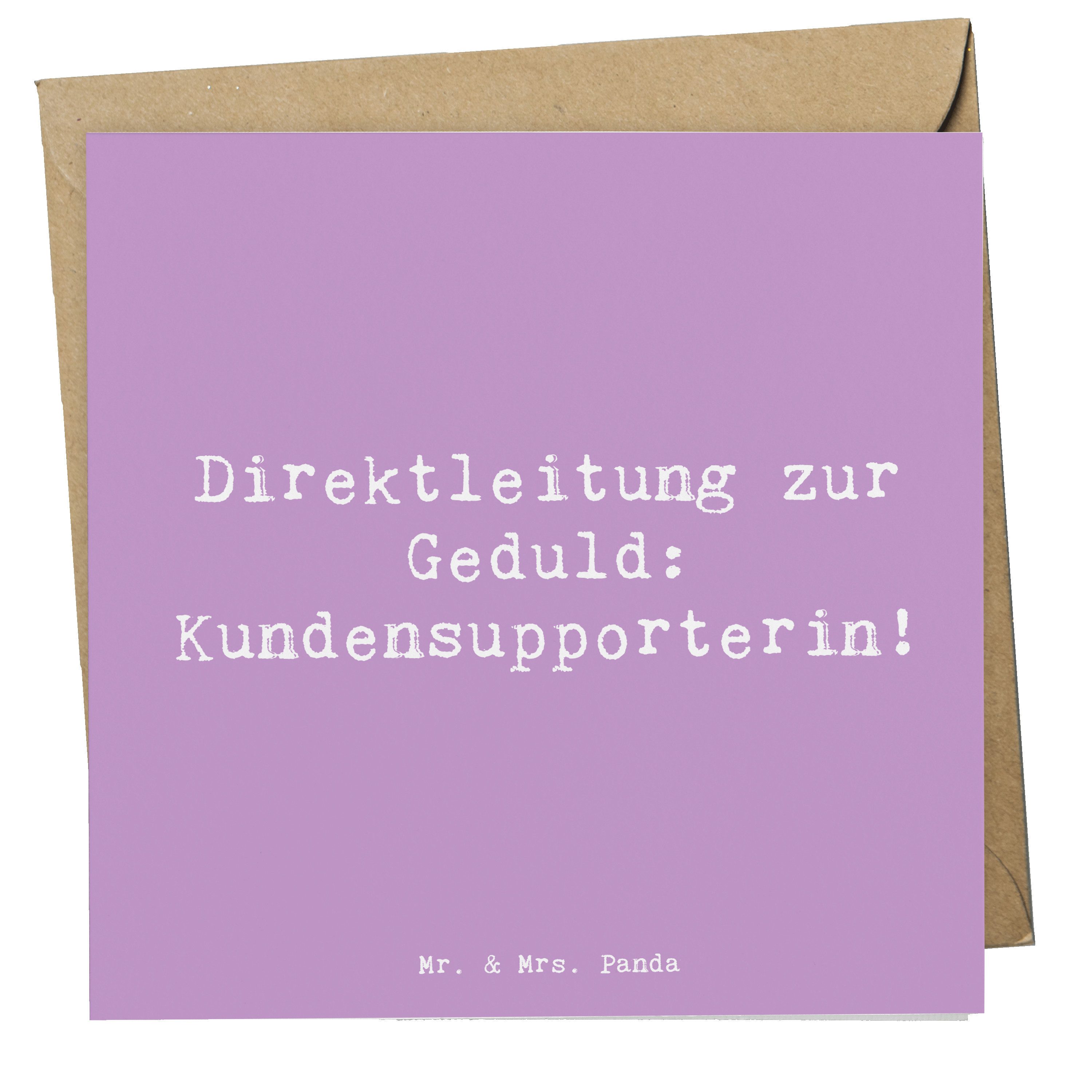 Mr. & Mrs. Panda Grußkarte Kundensupporterin Geduld - Lavendeltraum - Geschenk, Direktleitung, K, Inklusive Umschlag