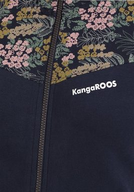 KangaROOS Kapuzensweatjacke mit Blumen Alloverdruck-NEUE-KOLLEKTION