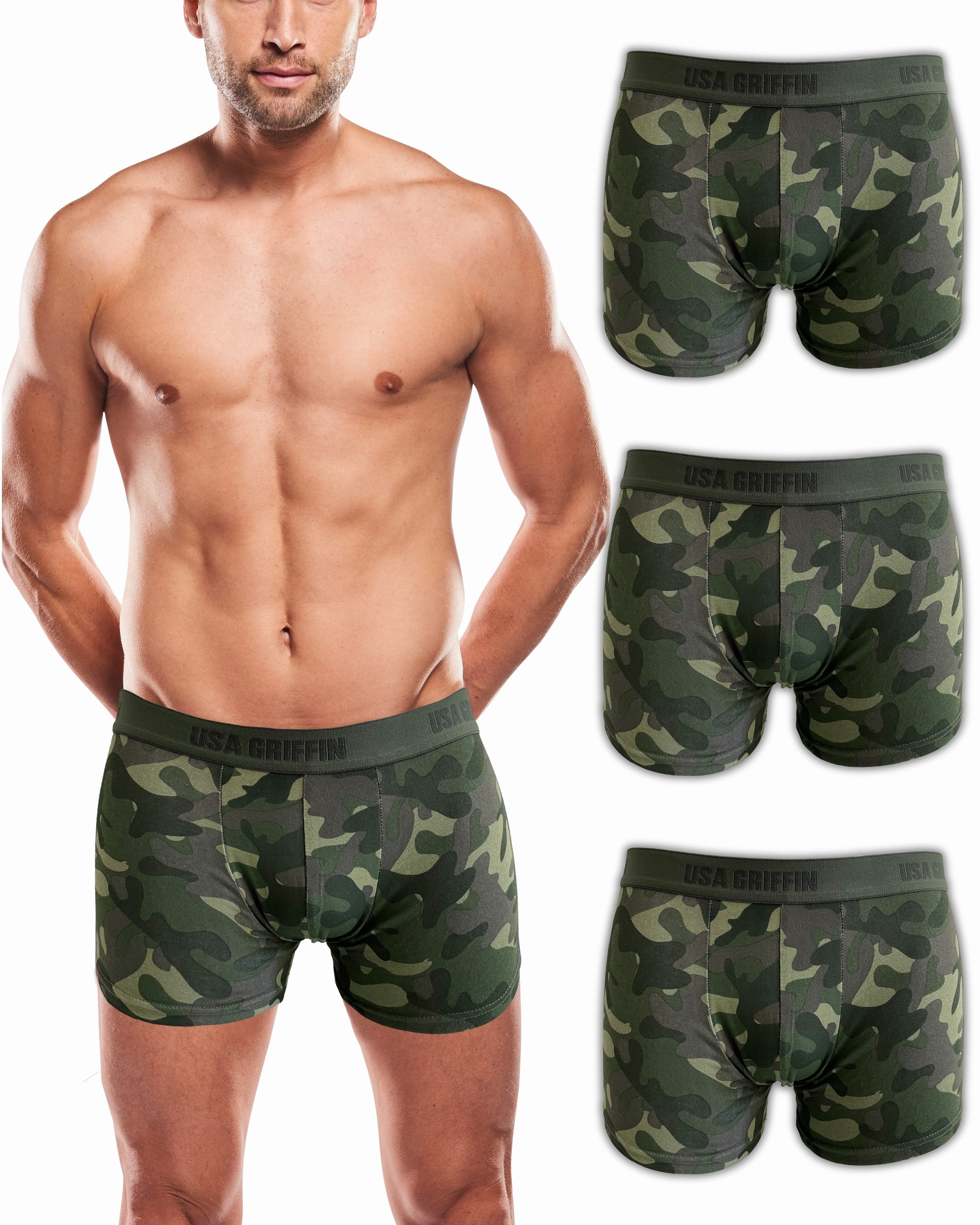 USA Griffin Boxershorts Herren Unterhosen (SET, 3er Pack) Stretchmaterial günstig online kaufen