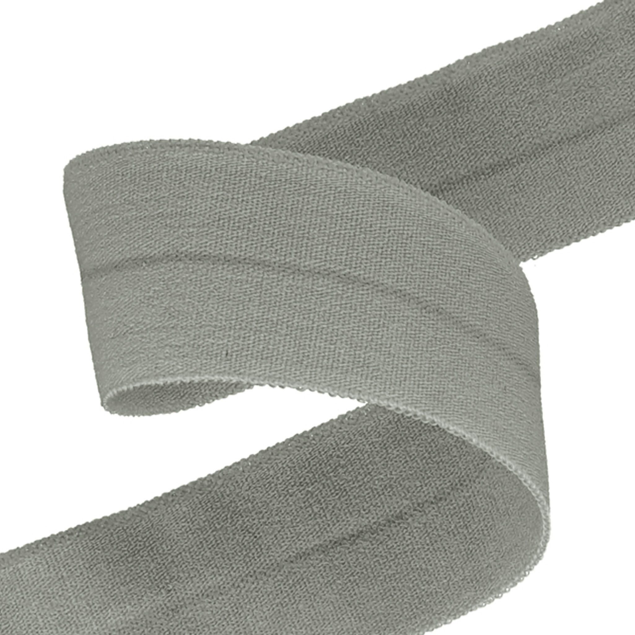 maDDma Gummiband Falzgummi 100m Faltgummi 20mm hochelastisch Faltgummi Schrägband, 080 - lichtgrau