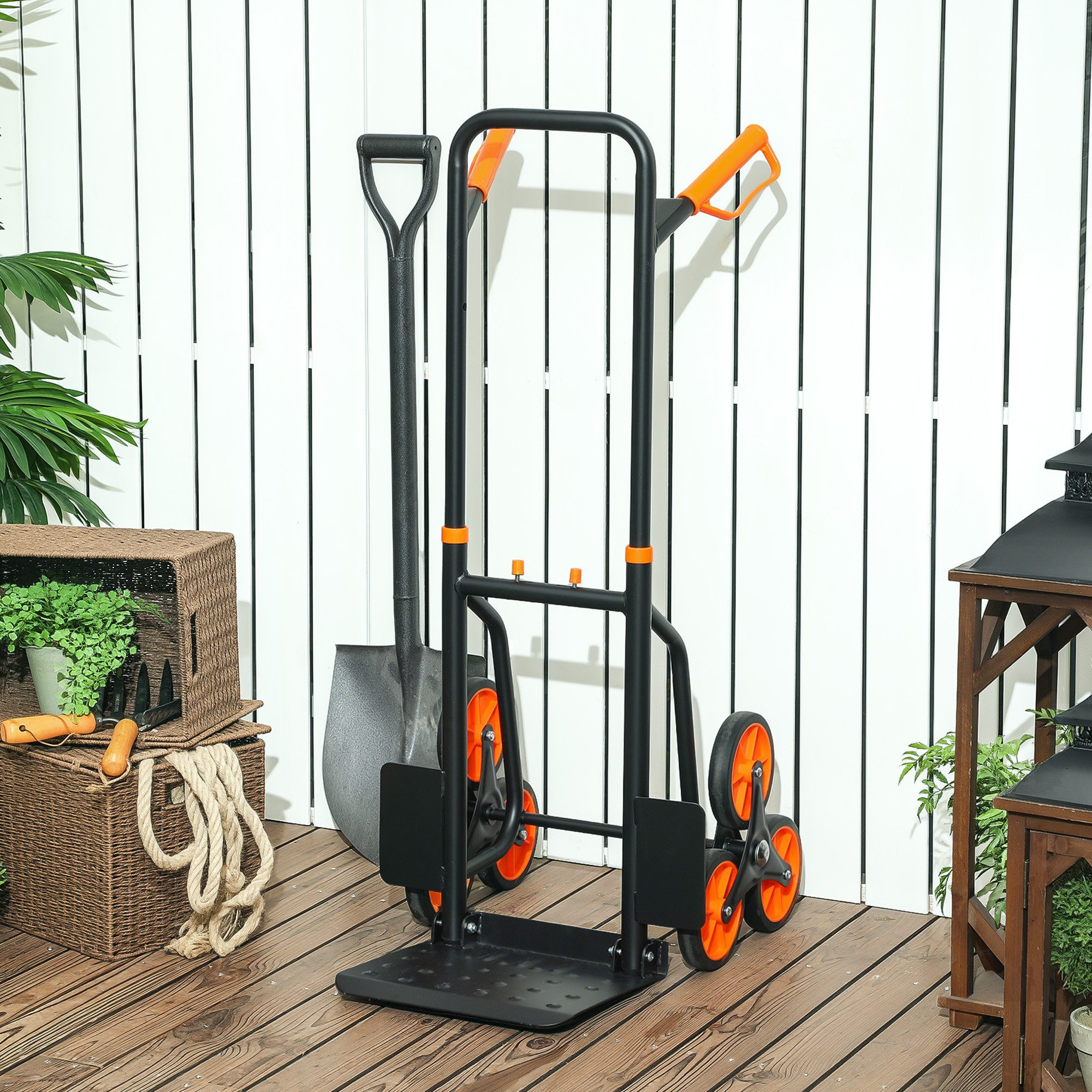 Durhand Sackkarre Treppensteiger Sackkarre klappbar Transportkarre mit Stahlrahmen, (Packung, 1-St., Klappbare Treppensteiger-Sackkarre), klappbar, Treppensteiger, 6 Räder, Stahlrahmen