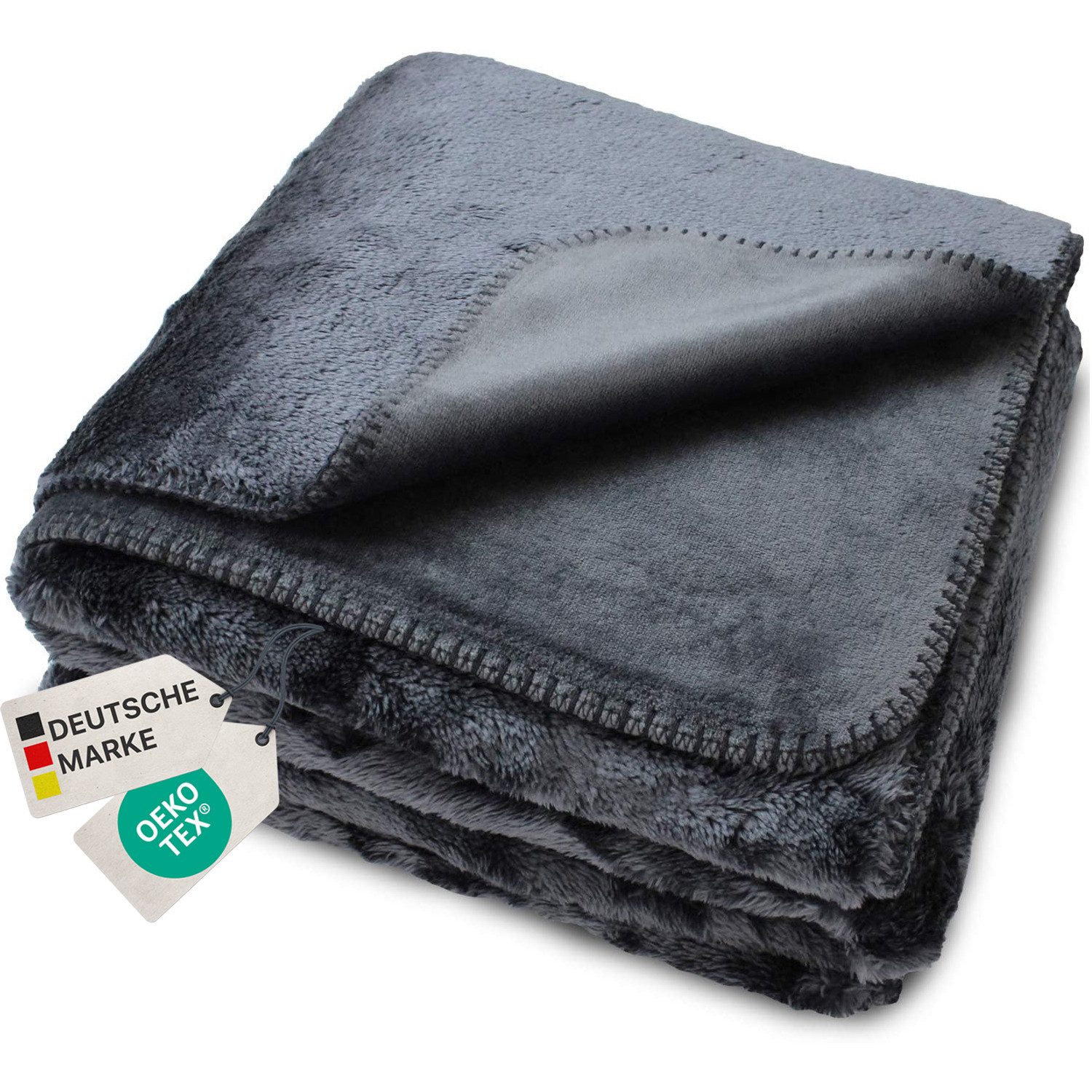 Wohndecke Kuscheldecke CozyLuxus 150x200 Luxus Wohndecke für Couch & Sofa, NYVI, Wendedecke mit Wärmender Wollimitat Seite & Seidenweicher Flanellseite
